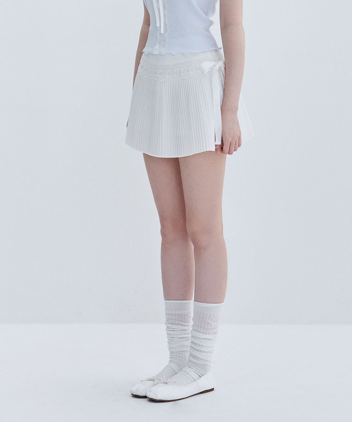 모아벨(MOABEL) CLASSIC PLEATS SKIRT - IVORY