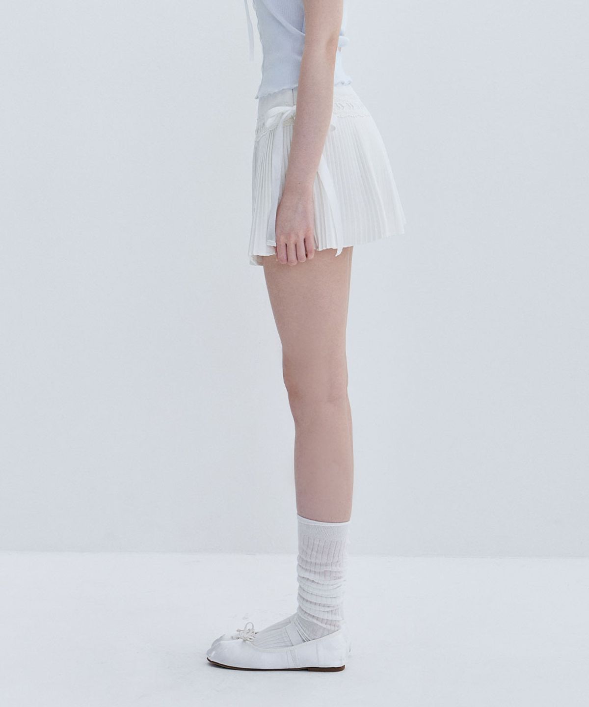 모아벨(MOABEL) CLASSIC PLEATS SKIRT - IVORY