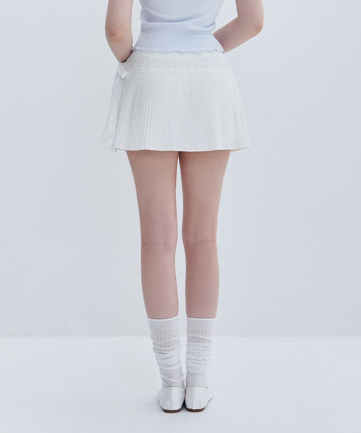 모아벨(MOABEL) CLASSIC PLEATS SKIRT - IVORY