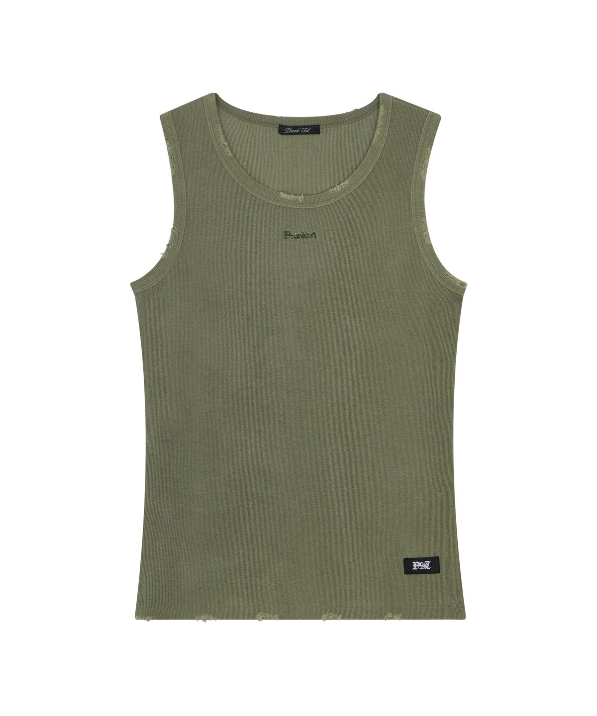 드렁크텍스트(DRUNKTXT) Damage Tank Top Khaki