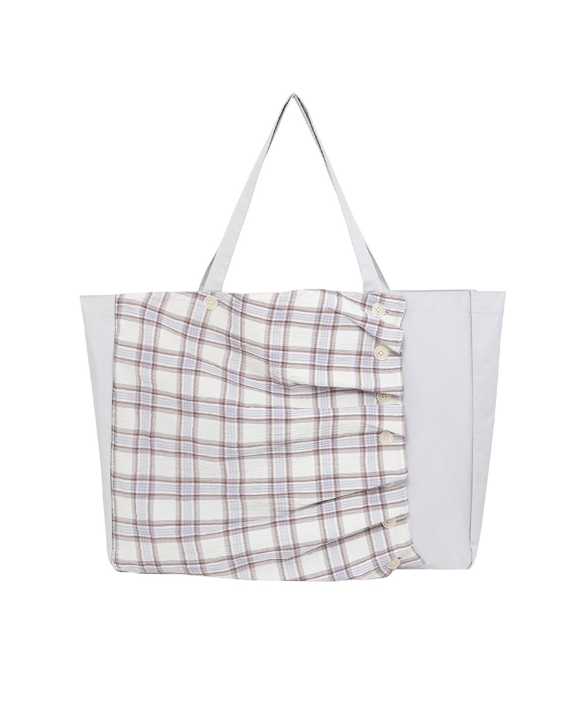 더콜디스트모먼트(THE COLDEST MOMENT) TCM 2way check pintuck bag (light grey)