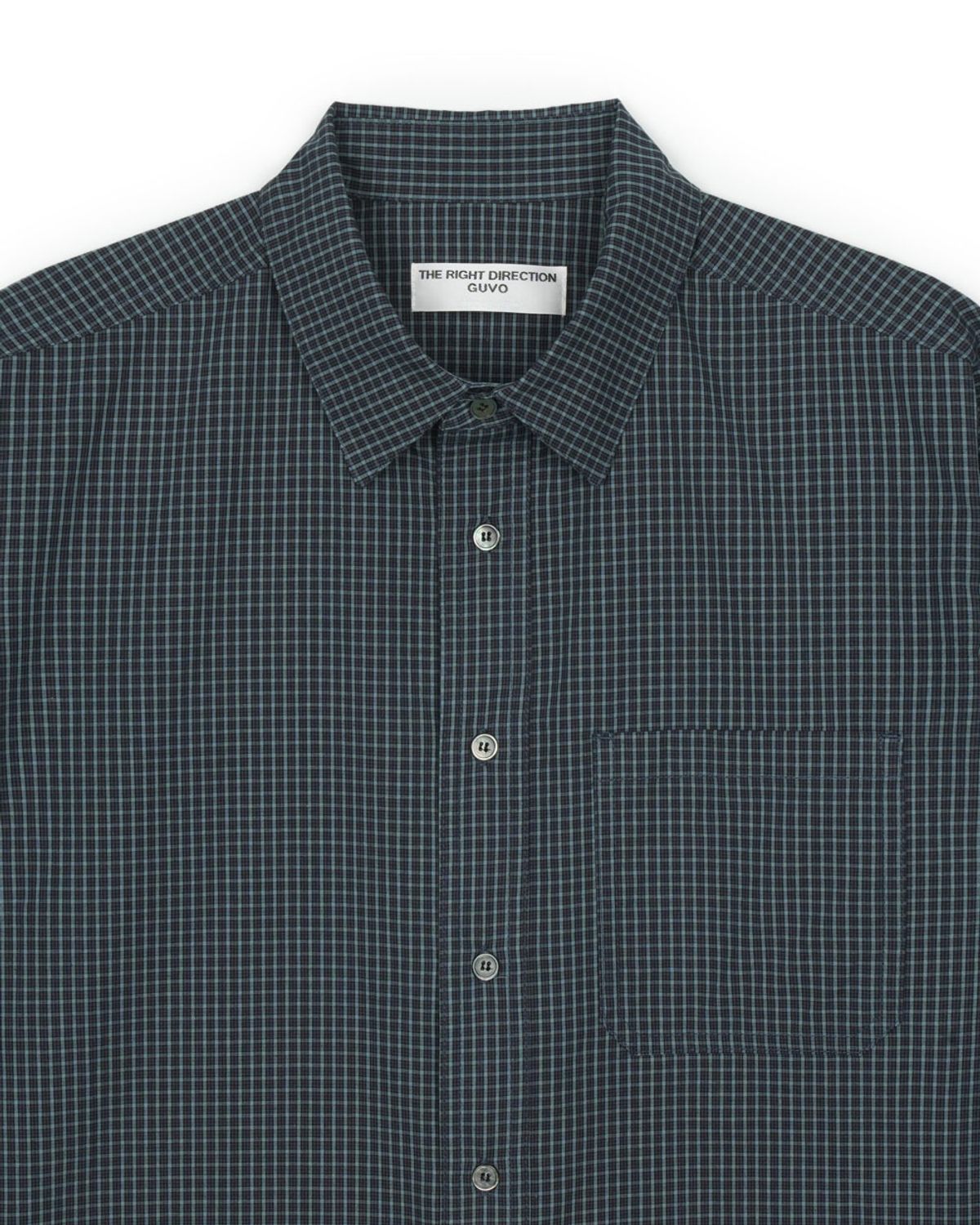 구보(GUVO) Gingham Check Shirt, navy