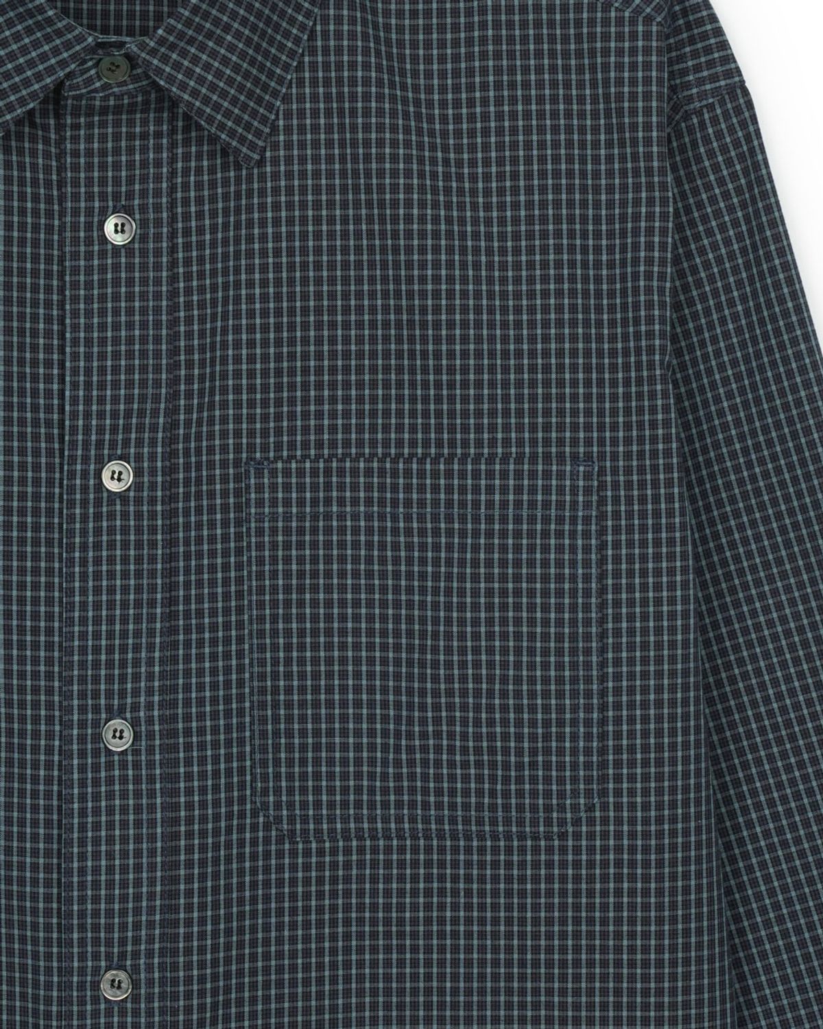 구보(GUVO) Gingham Check Shirt, navy