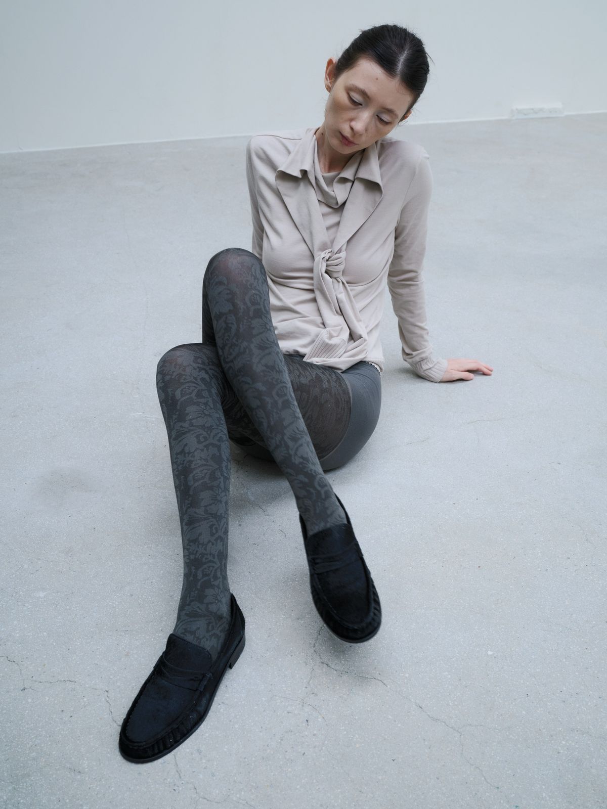 잡화룸(JABHUAROOM) SLEEVE NECK TOP, (SOFT SAGE)