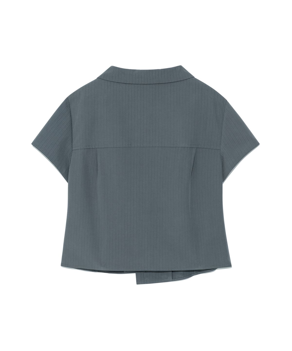 더콜디스트모먼트(THE COLDEST MOMENT) TCM 3-button stripe half shirt (dusty blue)