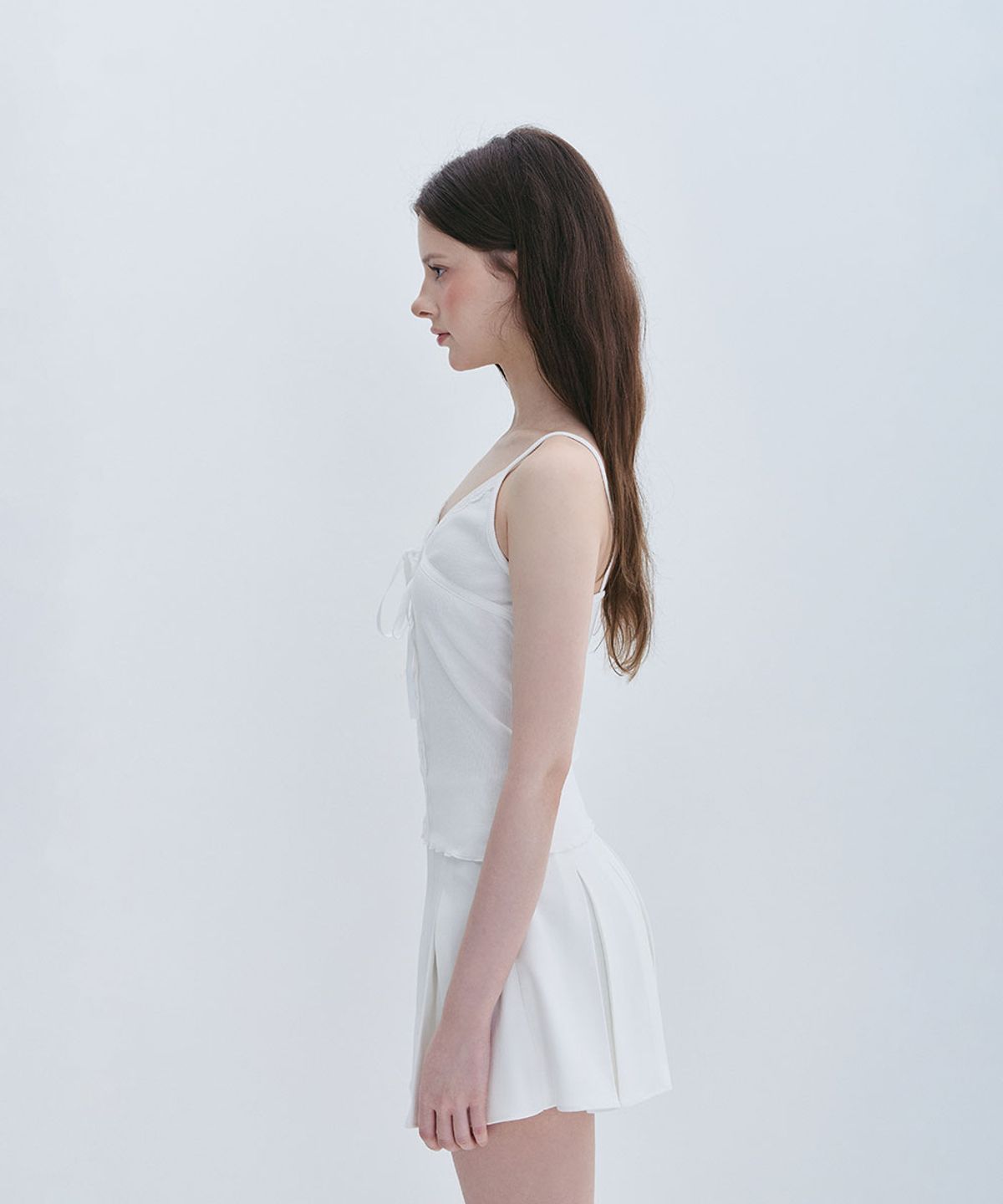 모아벨(MOABEL) LACE SILK SLEEVELESS TOP - IVORY