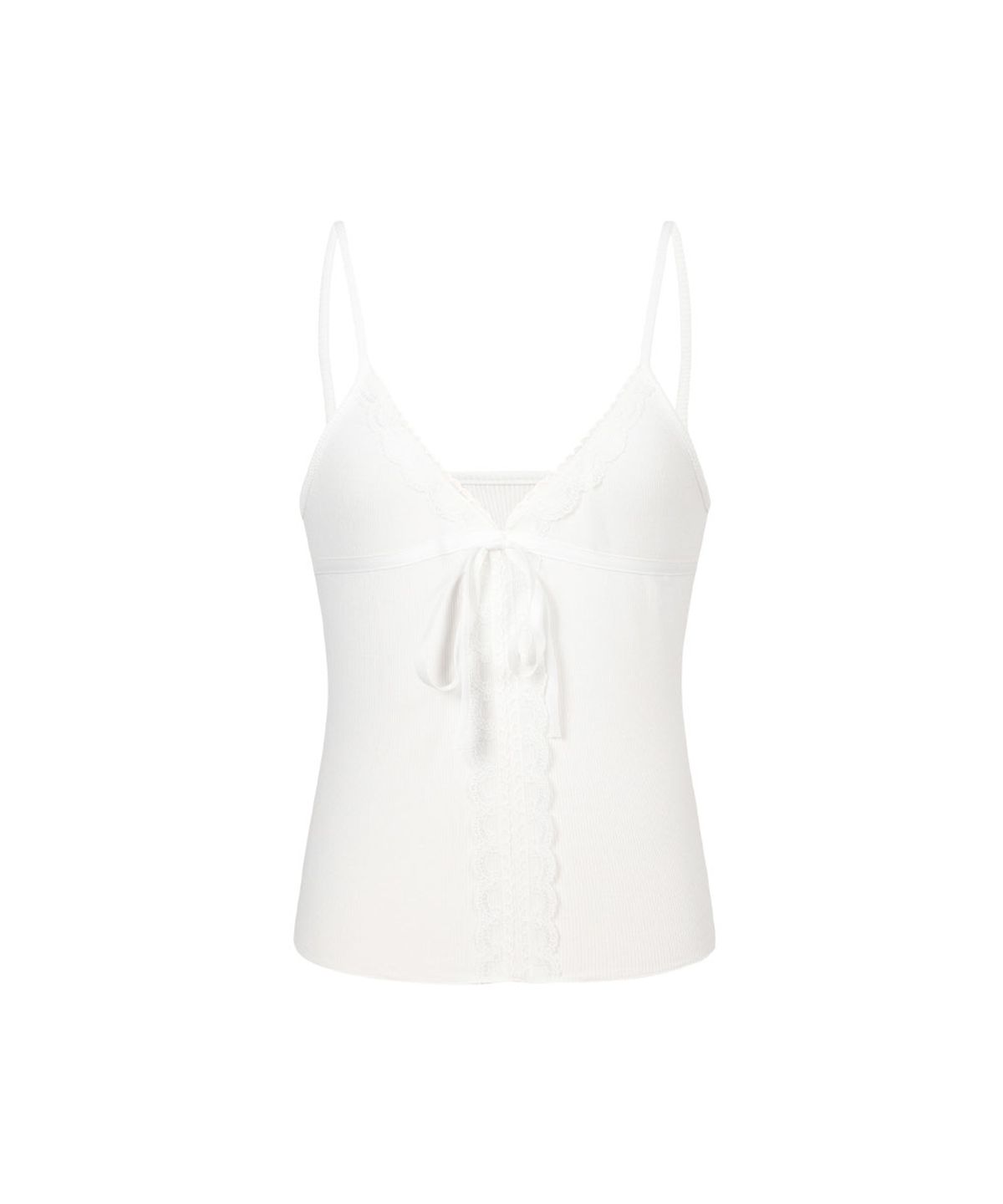 모아벨(MOABEL) LACE SILK SLEEVELESS TOP - IVORY