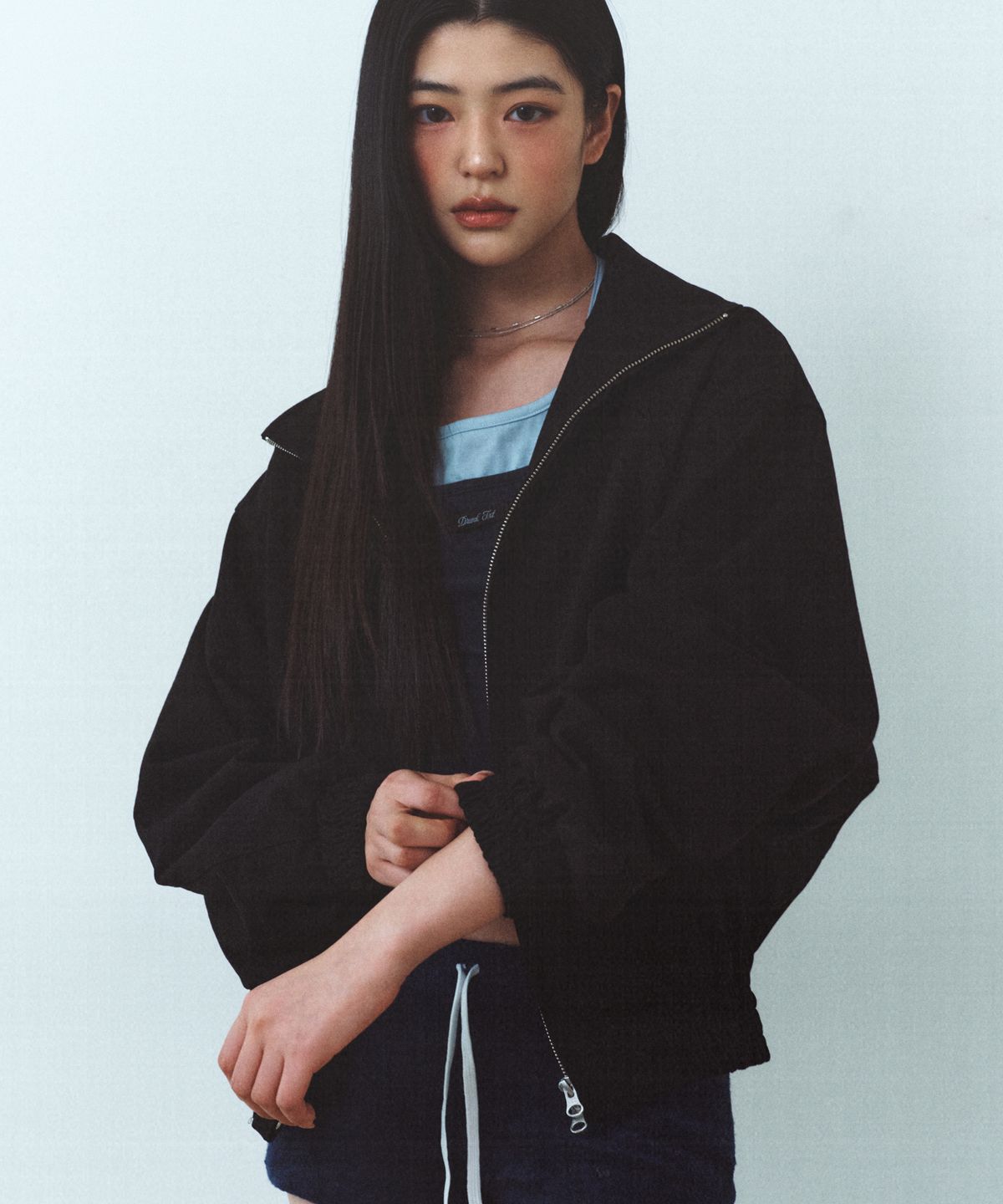 드렁크텍스트(DRUNKTXT) [Unisex]Pleather Patch Blouson Jacket Black