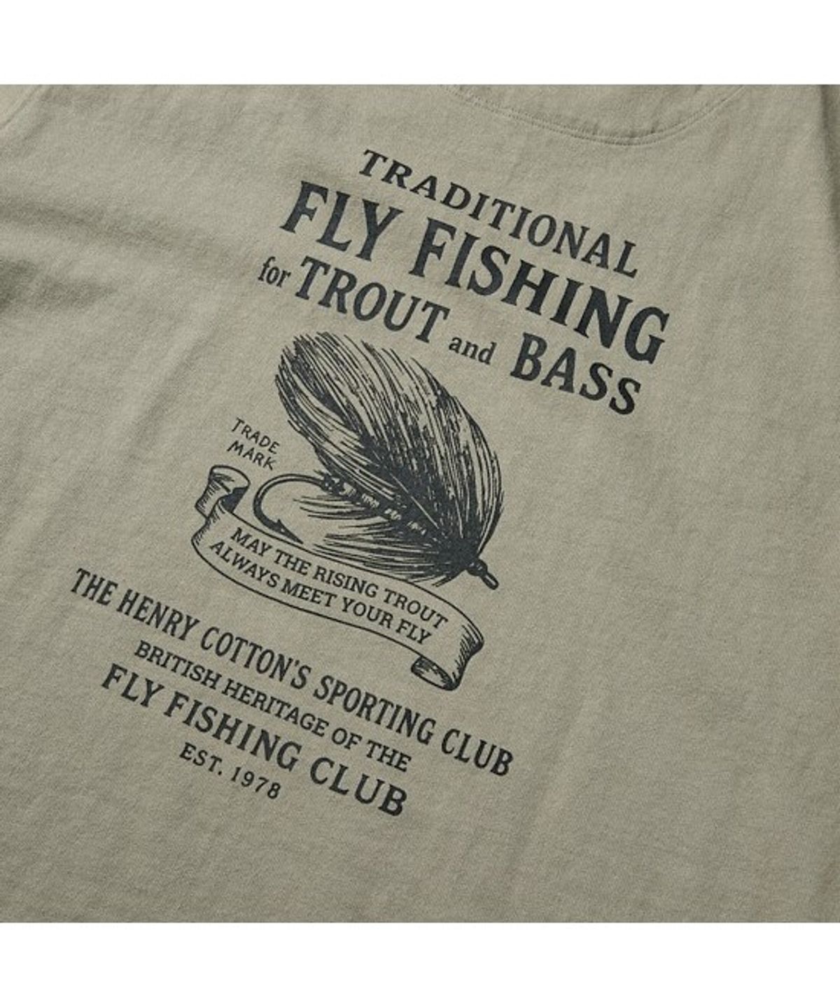 헨리코튼(HENRY COTTONS) [Fly Fishing Club] Fishing Graphic Round T-Shirt AZTAM26220KHL