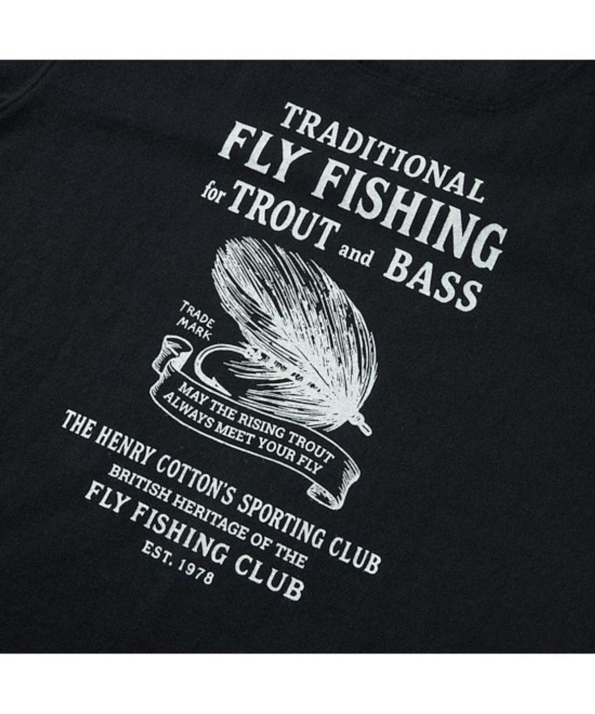 헨리코튼(HENRY COTTONS) [Fly Fishing Club] Fishing Graphic Round T-Shirt AZTAM26220BKX