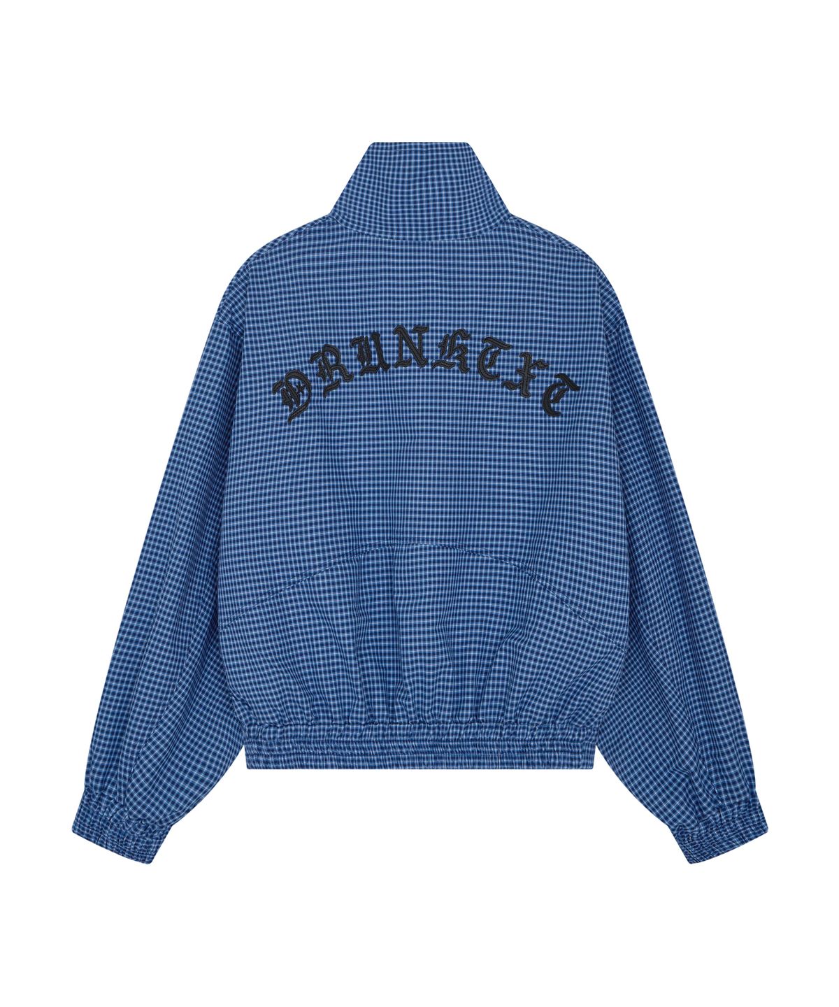 드렁크텍스트(DRUNKTXT) [Unisex]Pleather Patch Blouson Jacket Blue