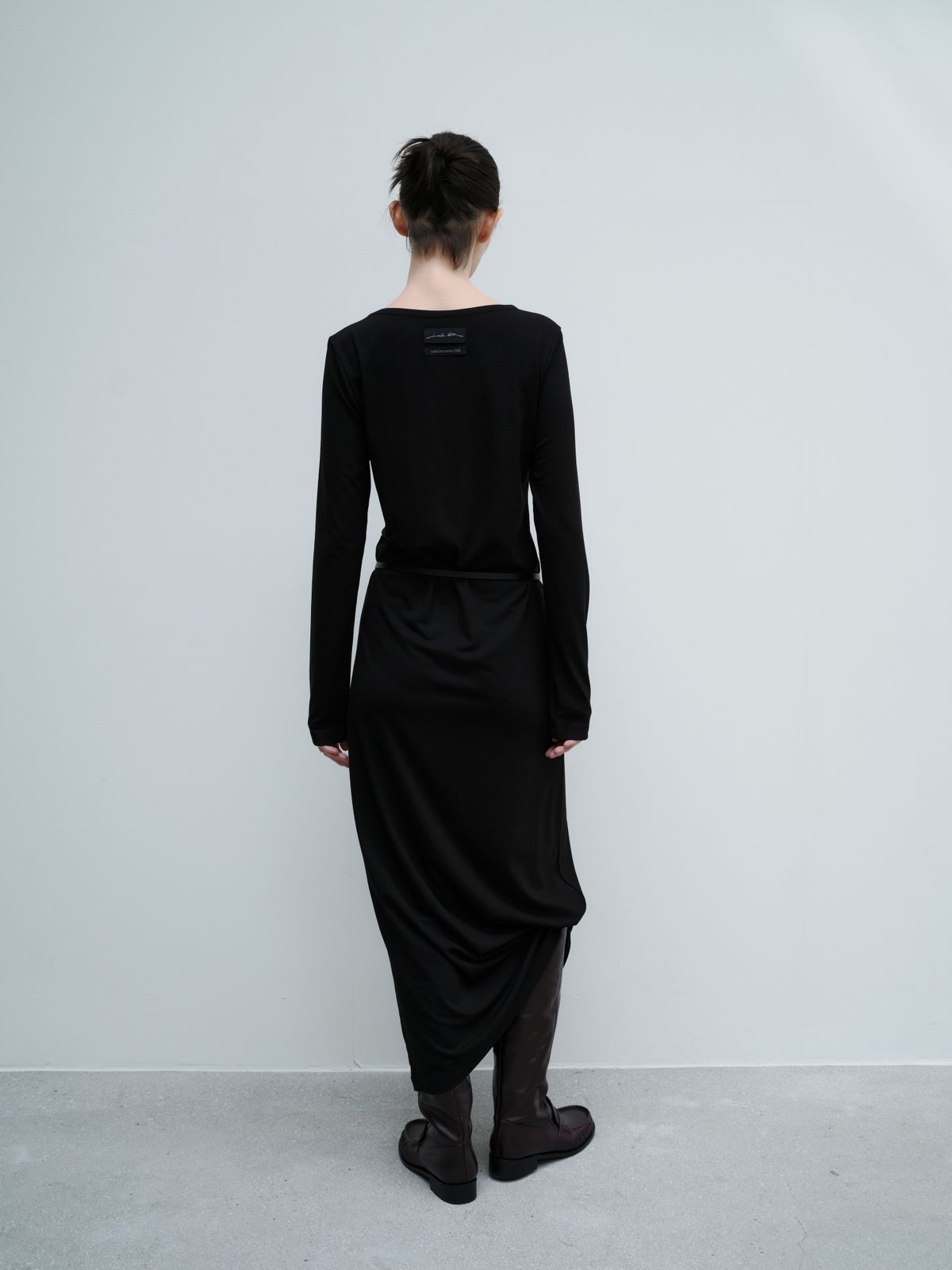 잡화룸(JABHUAROOM) MAXI TAG DRESS, (BLACK)