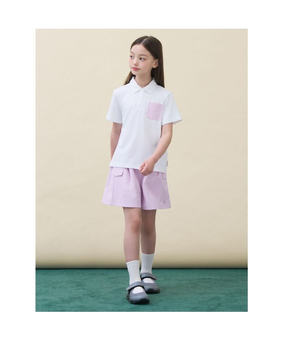 빈폴 키즈(BEANPOLE KIDS) 여아 핫썸머 쿨맥스 아이스 칼라 반소매 상하 세트  라이트 핑크 (BI6442G90Y)