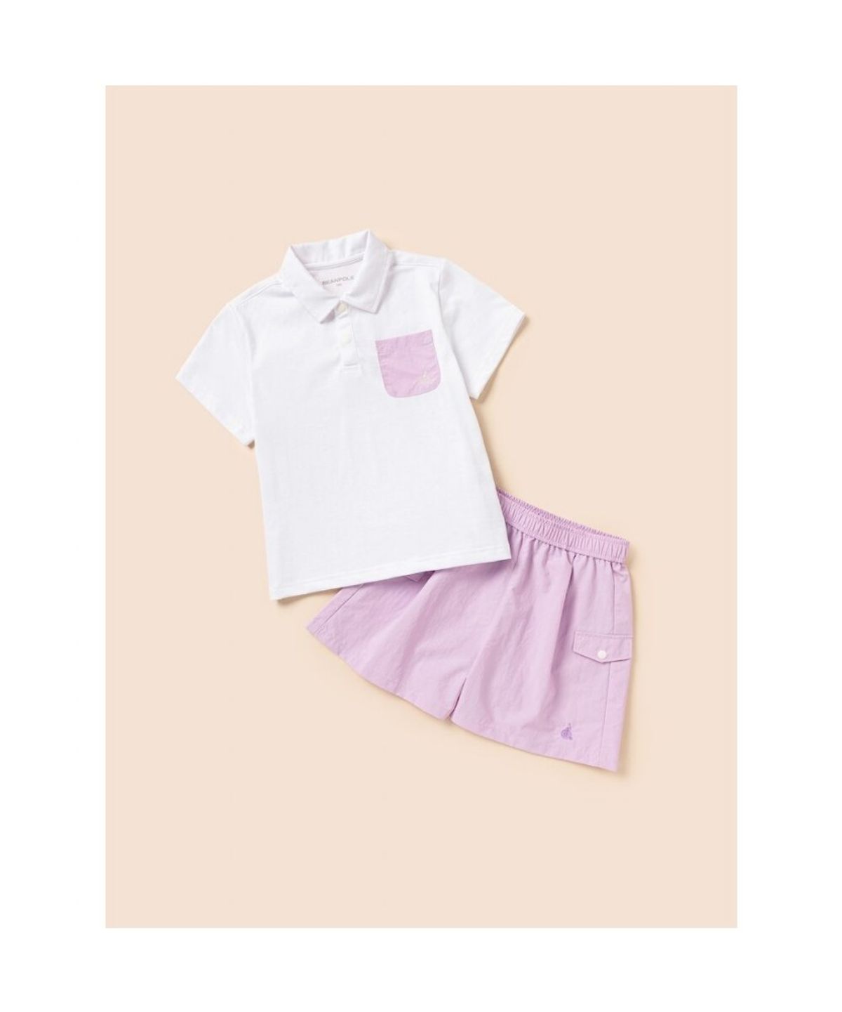 빈폴 키즈(BEANPOLE KIDS) 여아 핫썸머 쿨맥스 아이스 칼라 반소매 상하 세트  라이트 핑크 (BI6442G90Y)