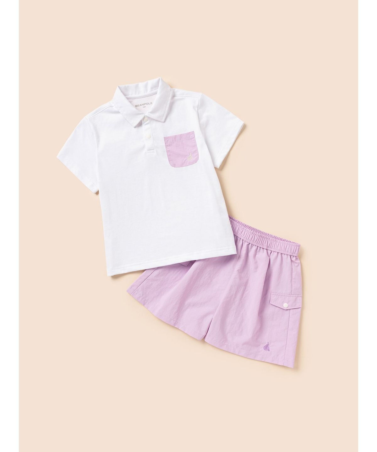 빈폴 키즈(BEANPOLE KIDS) 여아 핫썸머 쿨맥스 아이스 칼라 반소매 상하 세트  라이트 핑크 (BI6442G90Y)