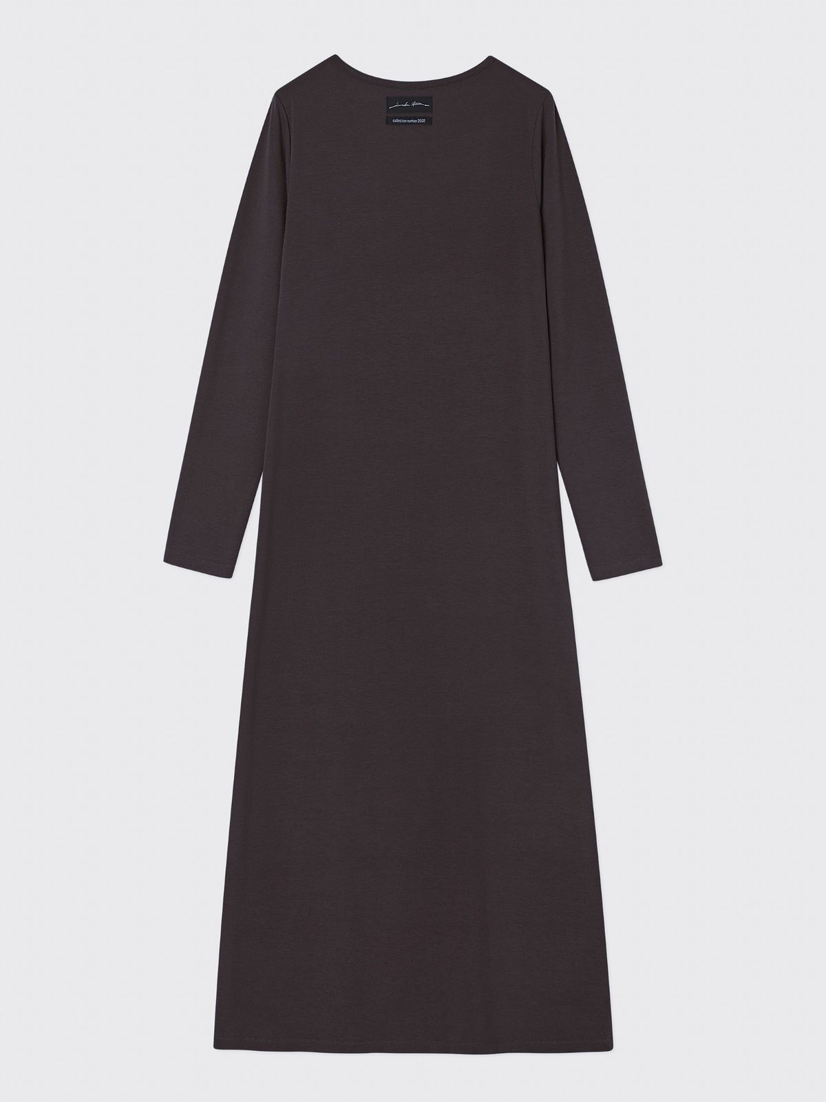 잡화룸(JABHUAROOM) MAXI TAG DRESS, (PURPLE BROWN)