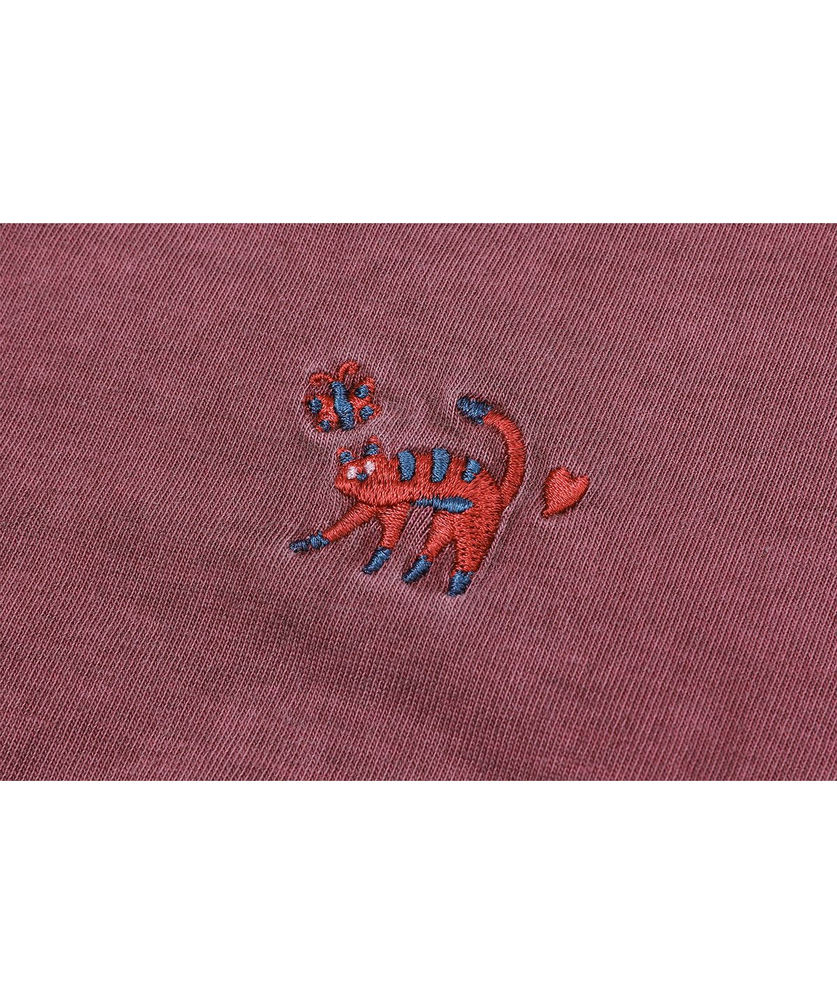 꼼파뇨(CPGN STUDIO) 캣 스티치 피그먼트 반팔티 더스티핑크