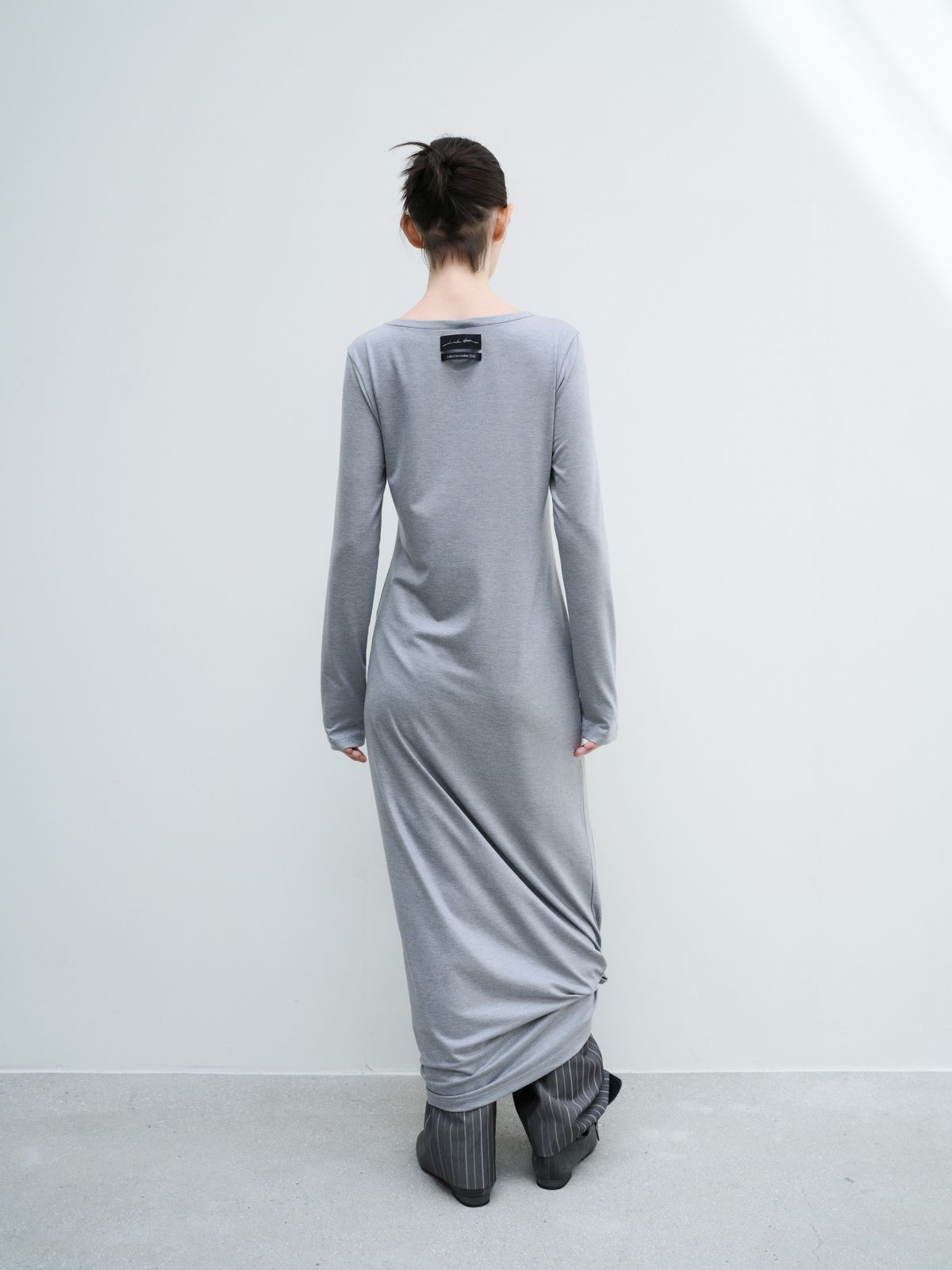 잡화룸(JABHUAROOM) MAXI TAG DRESS, (HEATHER GRAY)