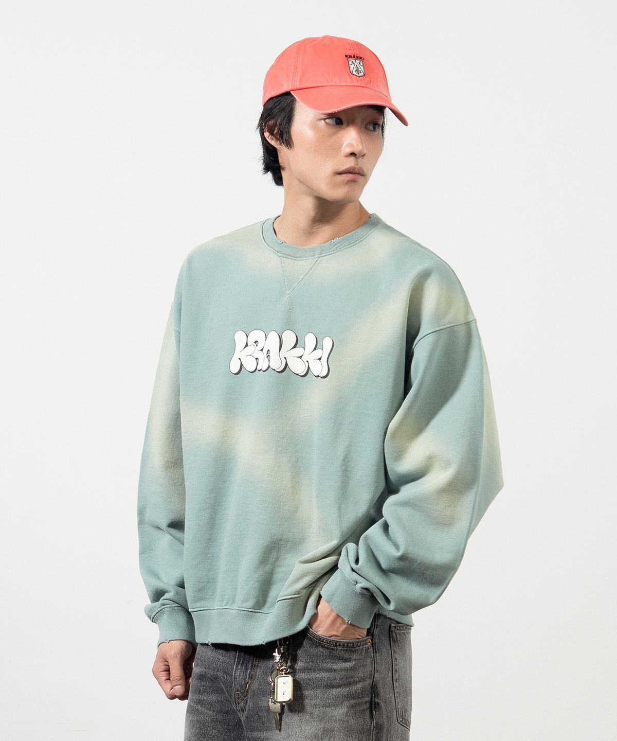 크래키(KRAKKI) [Unisex] Round Logo Sweatshirt_L/Green [KR265PUW412]