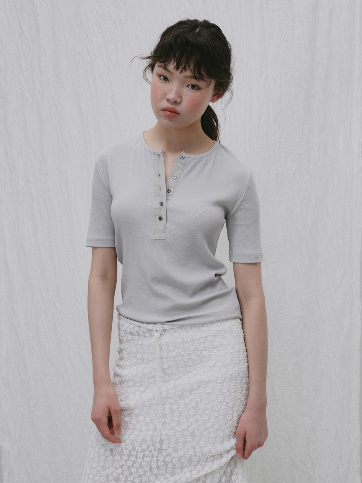 플라드주르(PLATDUJOUR) Lace skirt (Ivory)