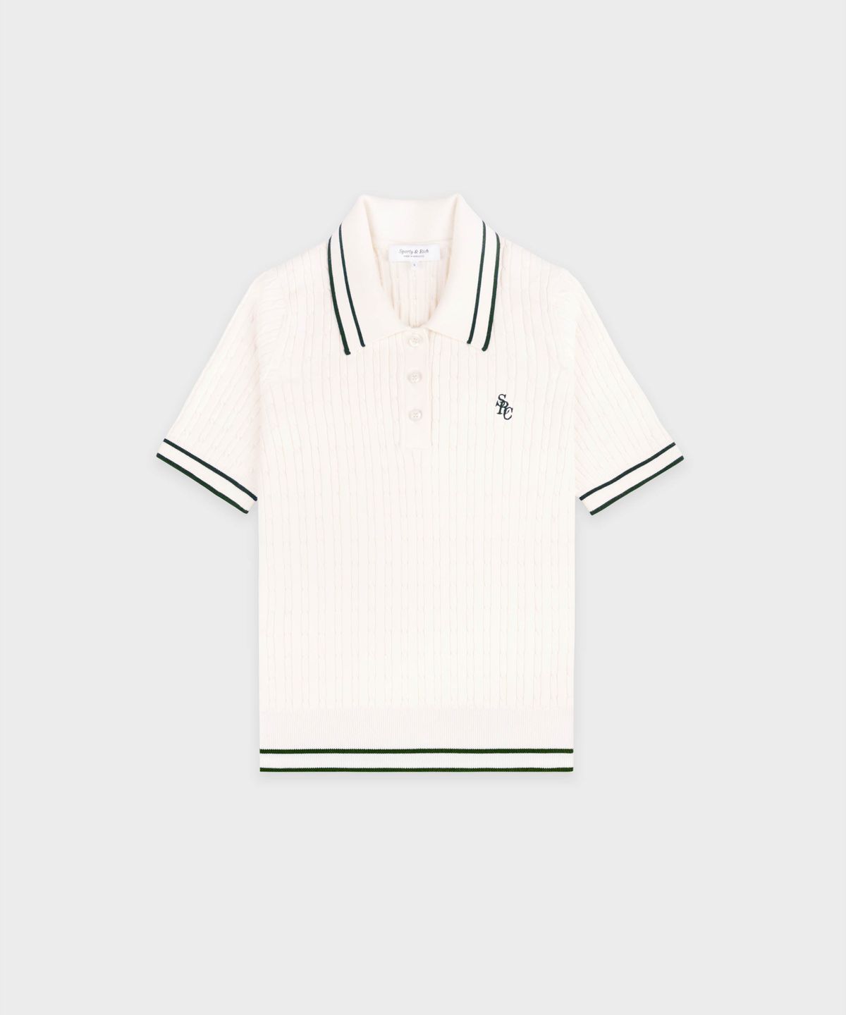스포티앤리치(SPORTY&RICH) SRC 미니 케이블 폴로 셔츠 크림 R265AW2003