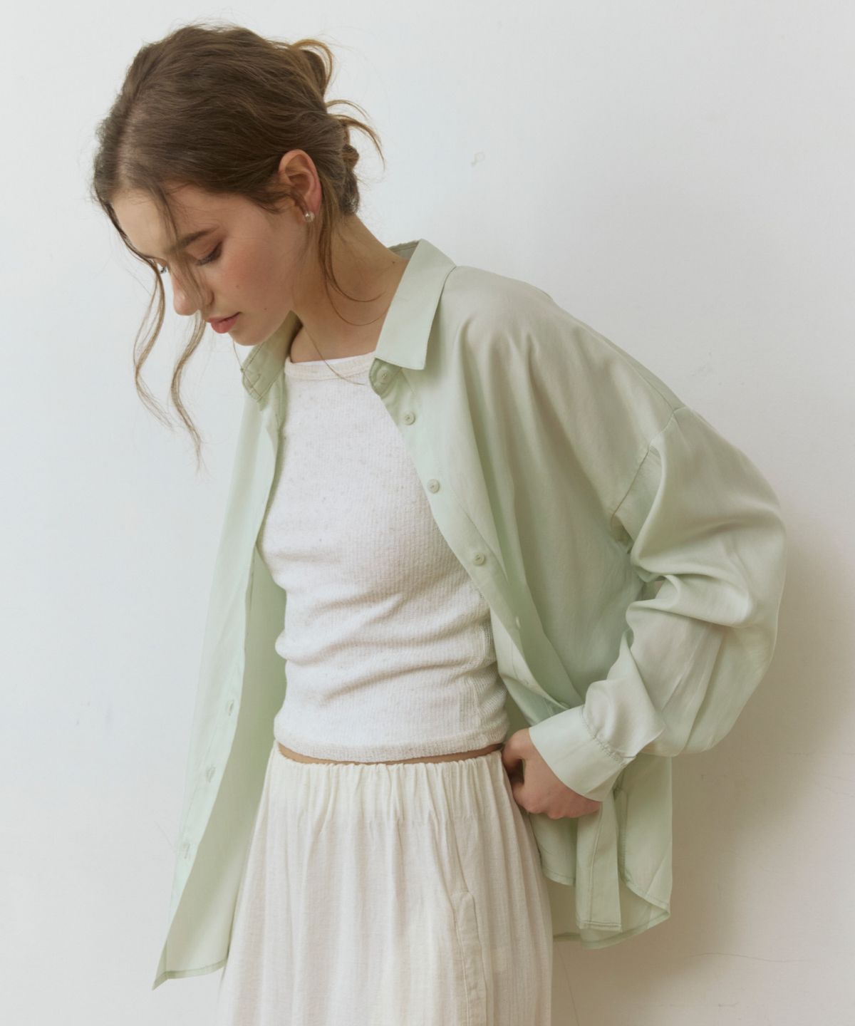 어다울(ADAUL) Soft overfit shirts - mint