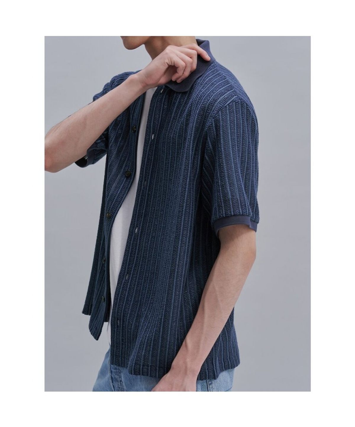 시프트지(SHIFT.G) Cotton Jersey Cardigan  Blue