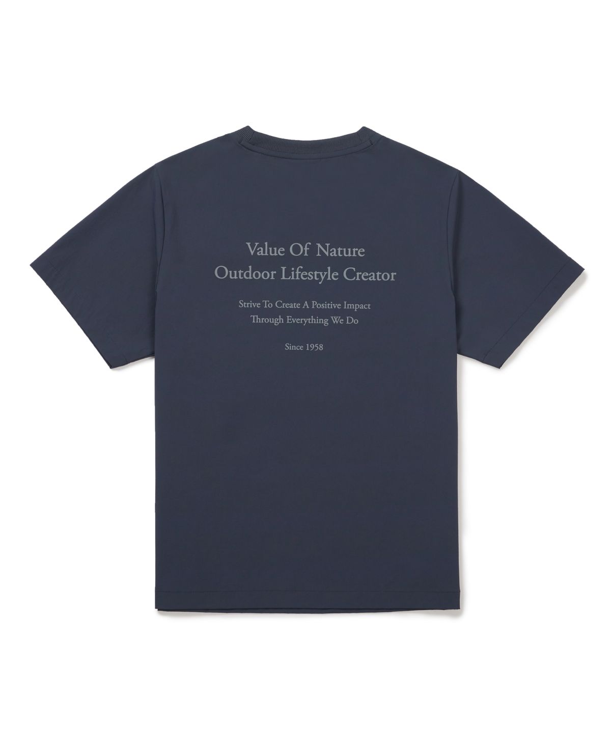 스노우피크 어패럴(SNOWPEAK APPAREL) 씬테크 여성 레터링 반팔 티셔츠 (S26MWSTS33) Vintage Blue