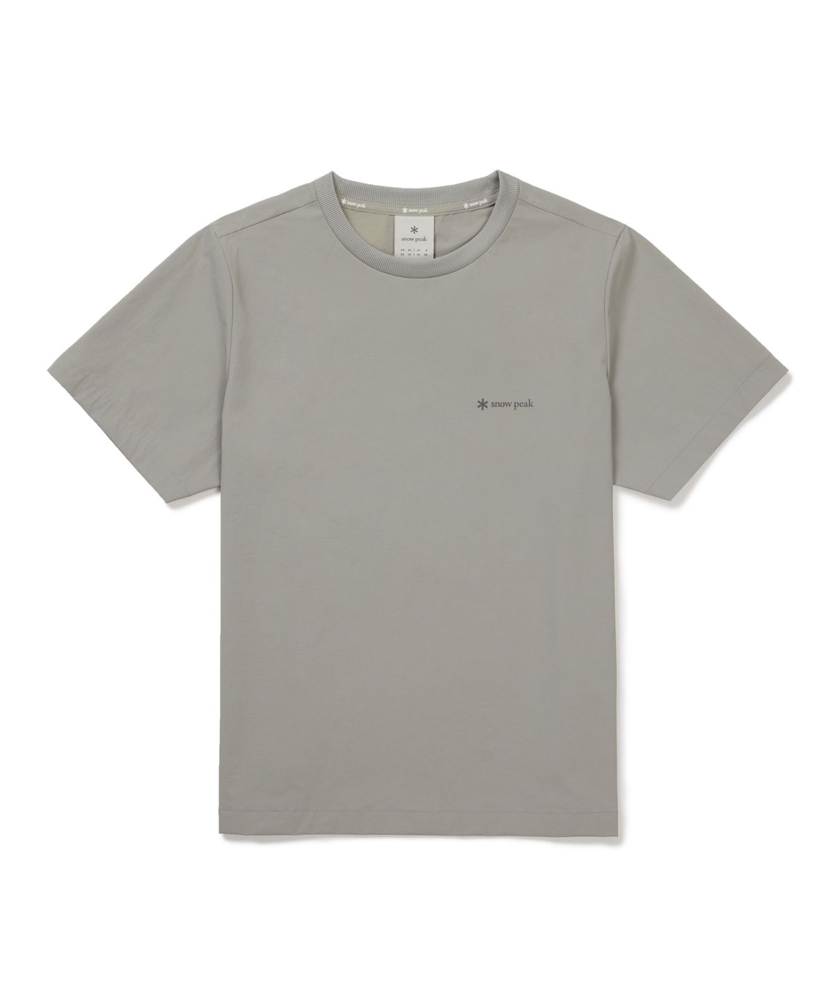 스노우피크 어패럴(SNOWPEAK APPAREL) 씬테크 여성 레터링 반팔 티셔츠 (S26MWSTS33) Fog Gray