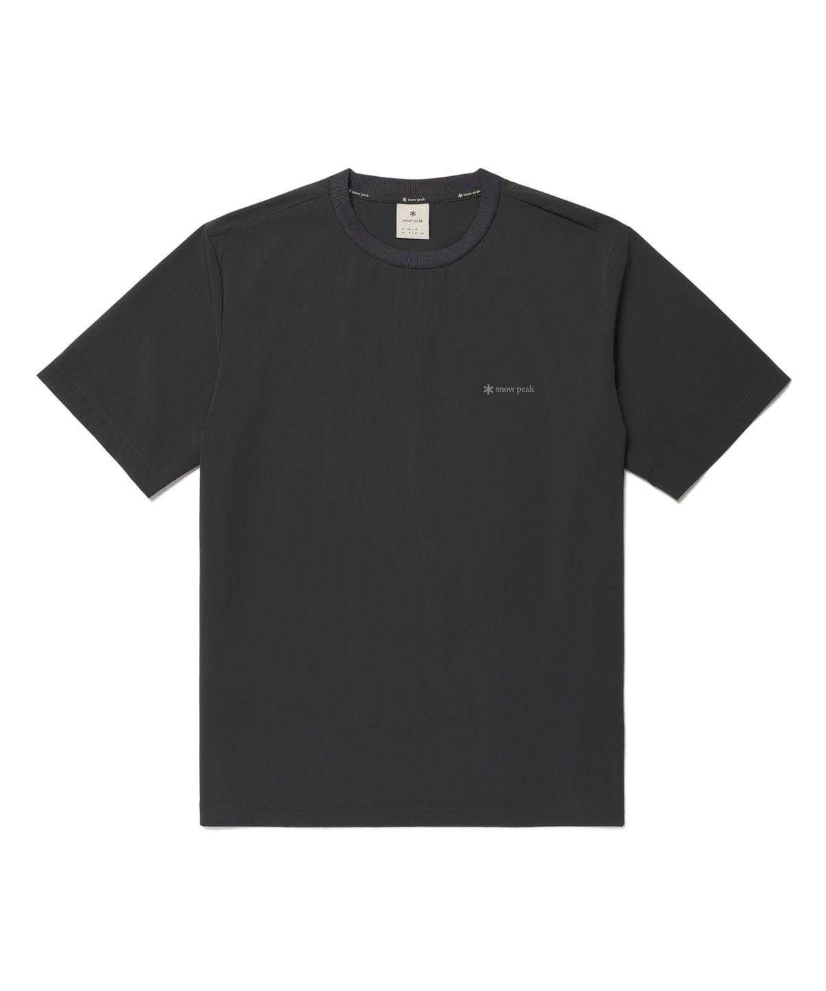스노우피크 어패럴(SNOWPEAK APPAREL) 씬테크 레터링 반팔 티셔츠 (S26MUSTS31) Dark Charcoal