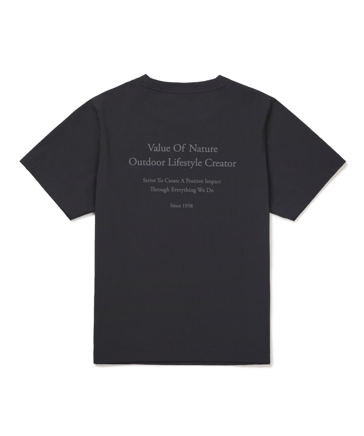 스노우피크 어패럴(SNOWPEAK APPAREL) 씬테크 여성 레터링 반팔 티셔츠 (S26MWSTS33) Dark Charcoal
