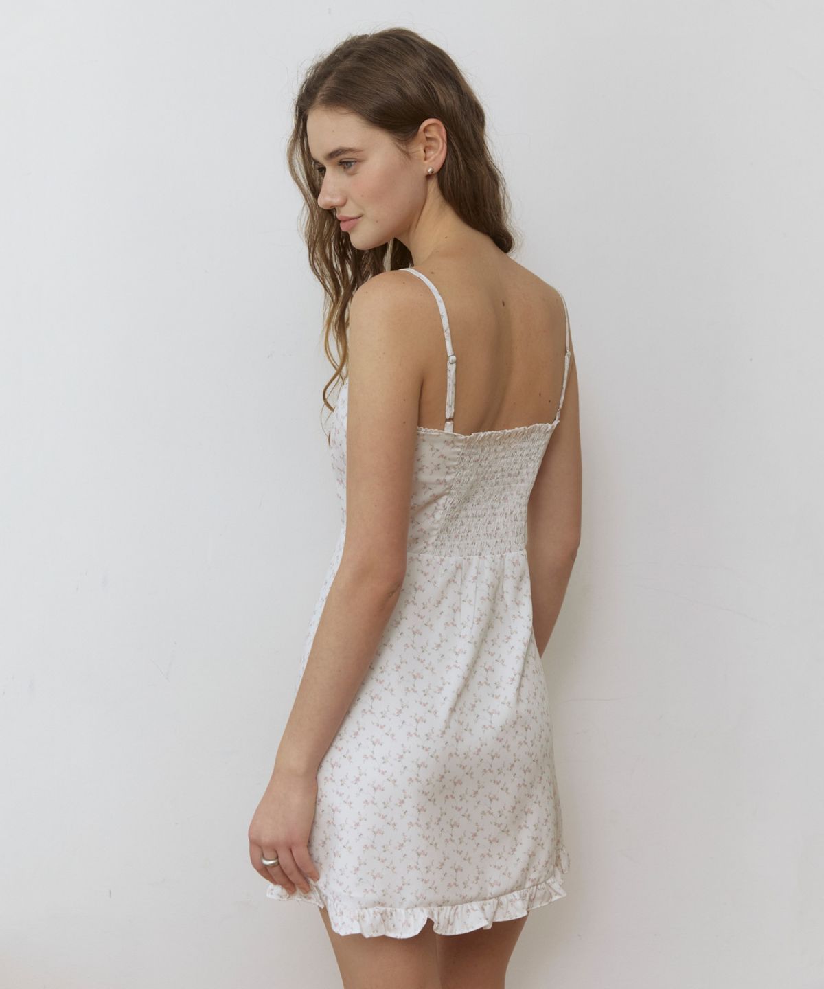 어다울(ADAUL) Lovey vintage pattern mini dress - ivory
