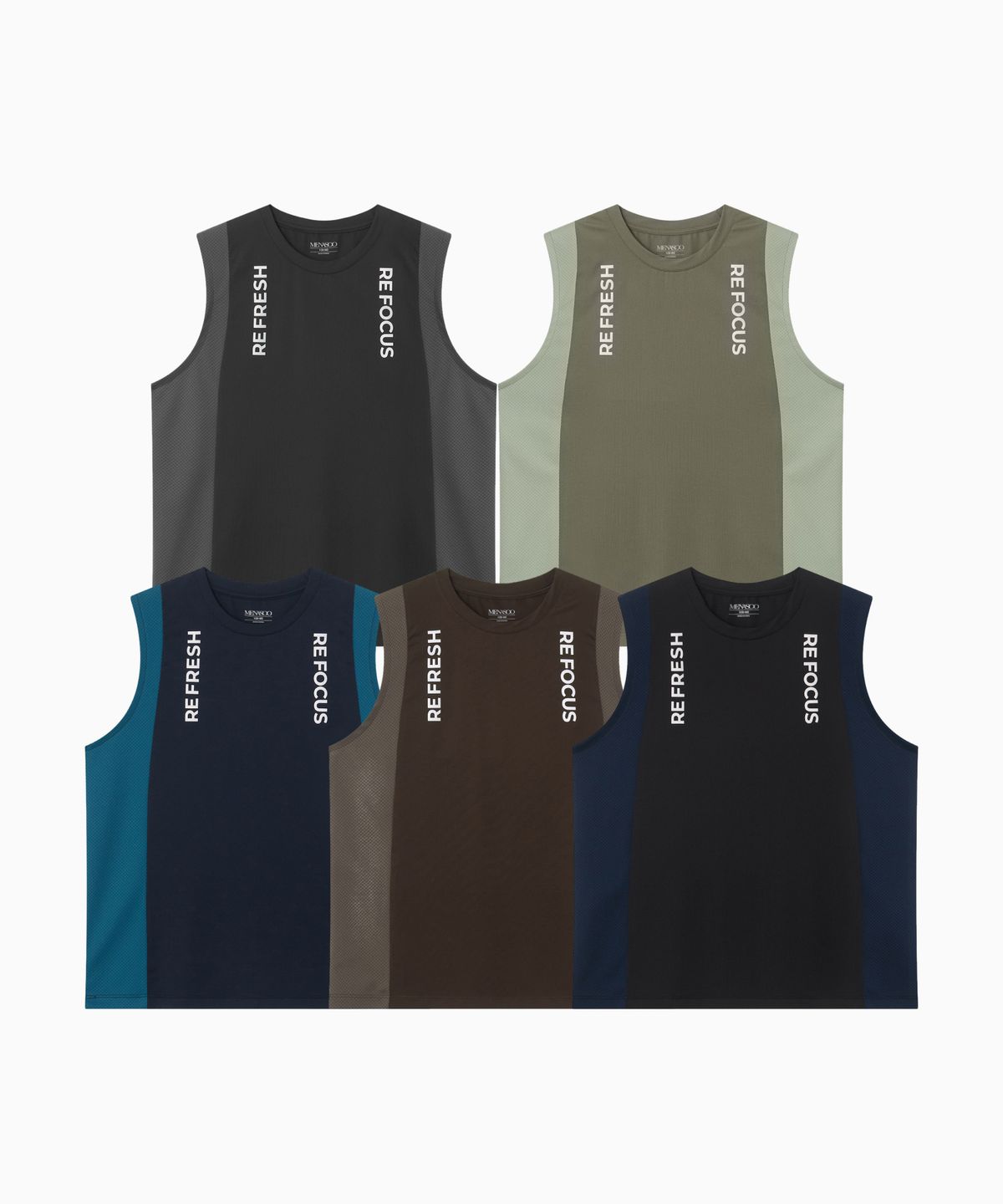 미나수(MENASOO) Refocus Mesh Sleeveless Top