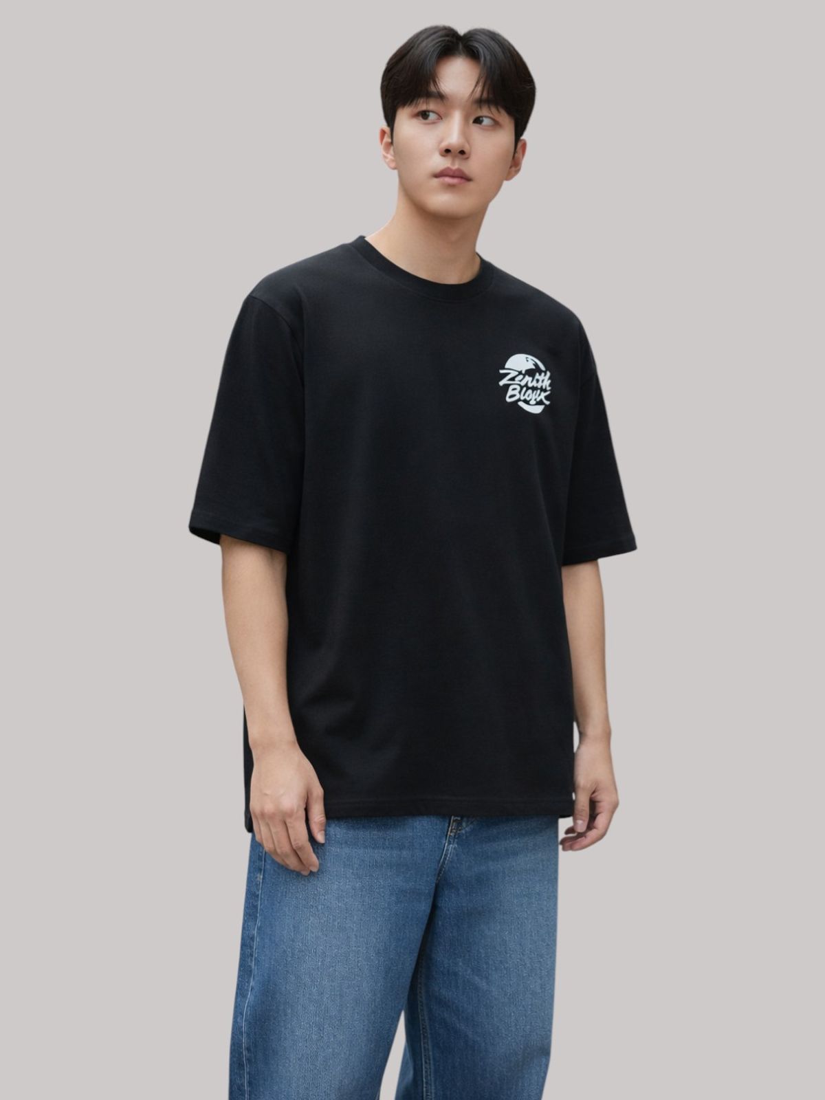 지블랙(ZBLACK) 제니스 블랙 유니버설 어스 오버핏 반팔 블랙