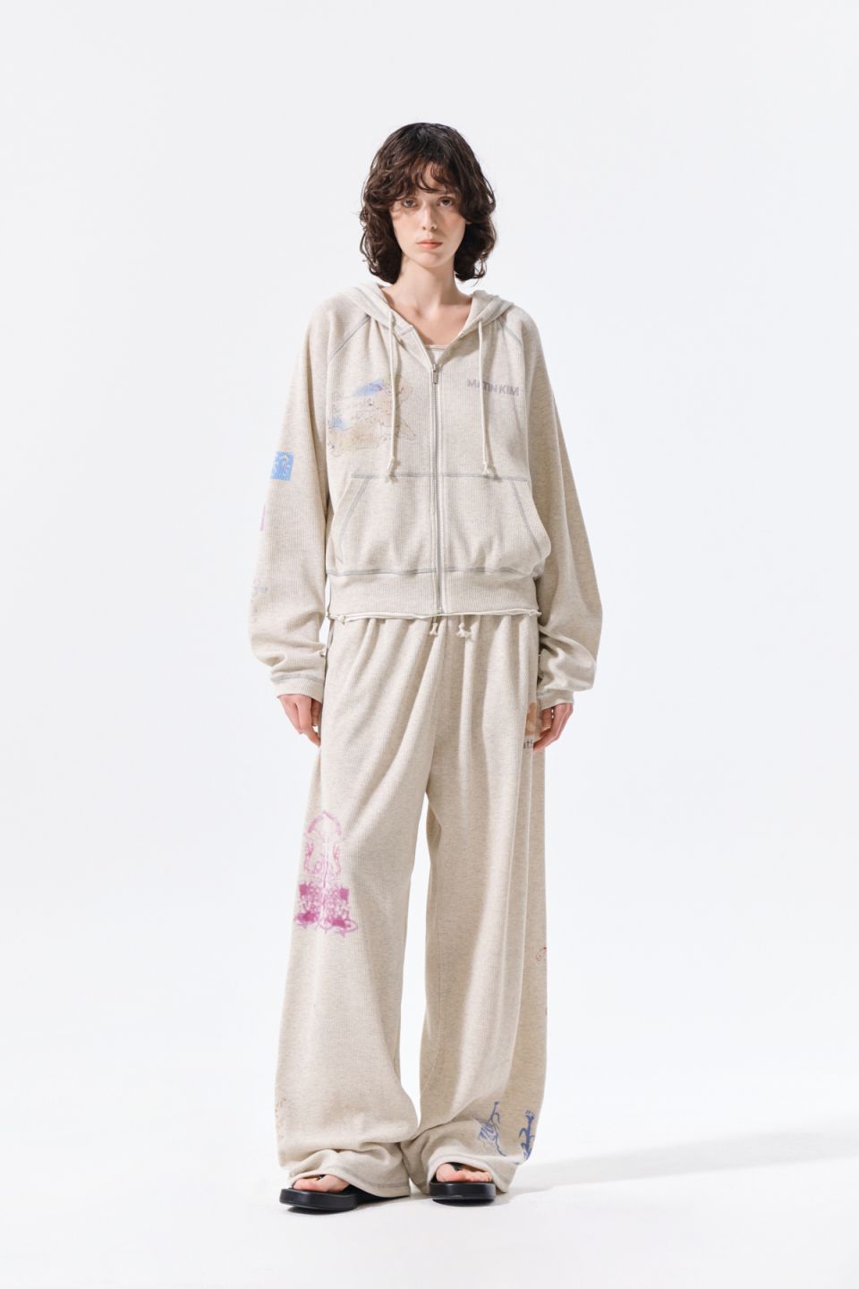 MUSINSA公式 | MATIN KIM SKETCH GRAFFITI WAFFLE HOODY ZIP UP IN