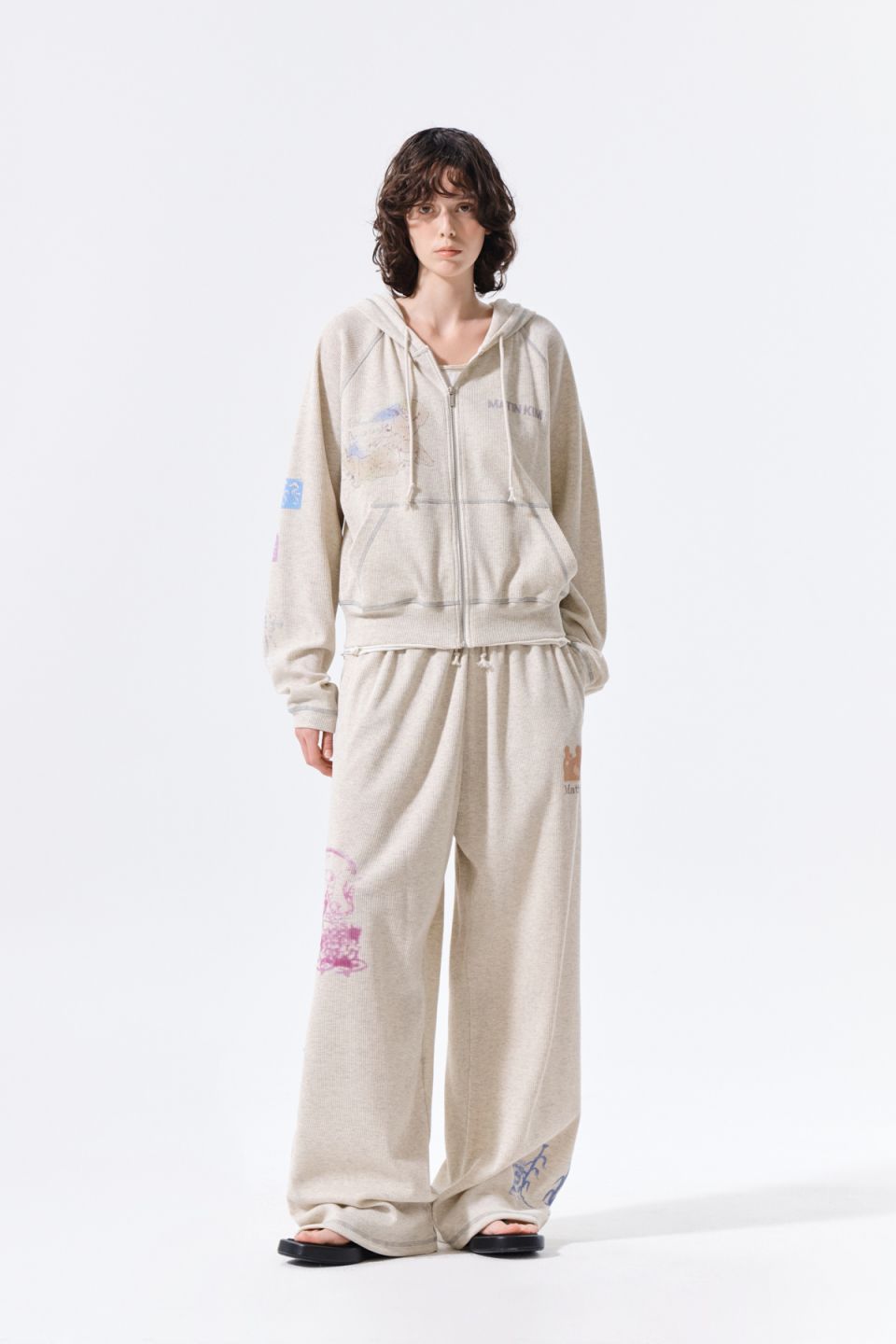 MUSINSA公式 | MATIN KIM SKETCH GRAFFITI WAFFLE HOODY ZIP UP IN