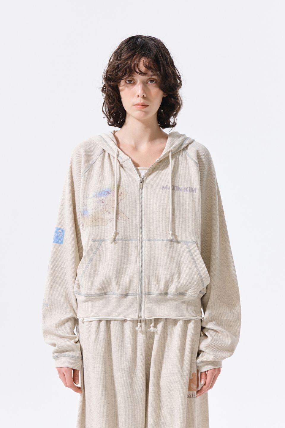 MUSINSA公式 | MATIN KIM SKETCH GRAFFITI WAFFLE HOODY ZIP UP IN