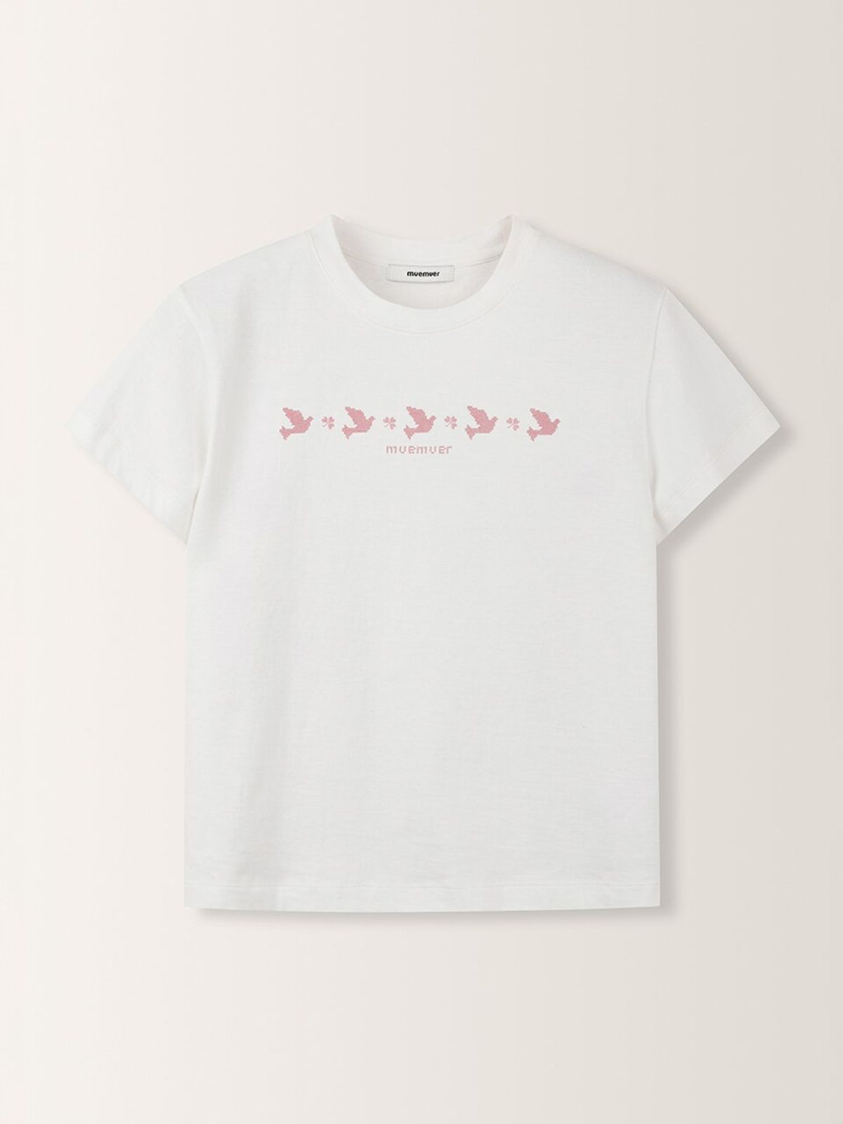 뮈뮈에르(MUEMUER) Bird Graphic Short Sleeved Slim T-Shirt MU2633TS202M