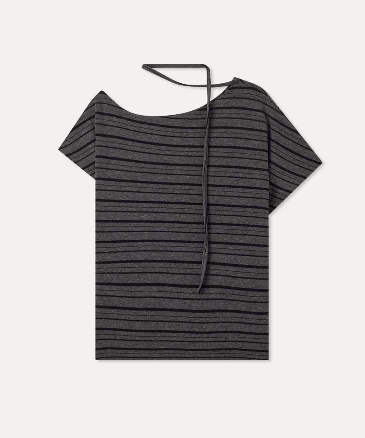 미쏘(MIXXO) 스트라이프 타이 반팔 티셔츠_MIWHWG40SS