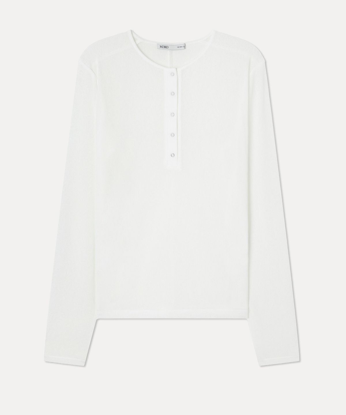 미쏘(MIXXO) 시스루 버튼업 긴팔 티셔츠_MIWLWG507A