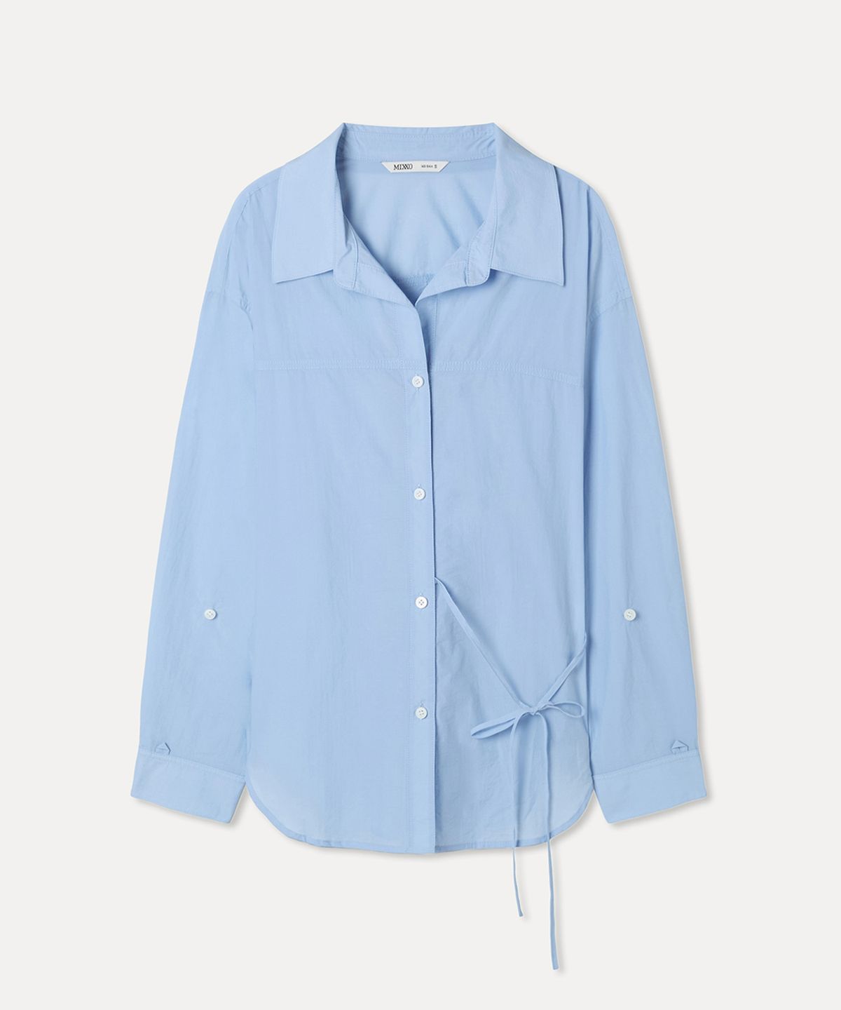 미쏘(MIXXO) 시스루 벨티드 셔츠_MIWYWG501B