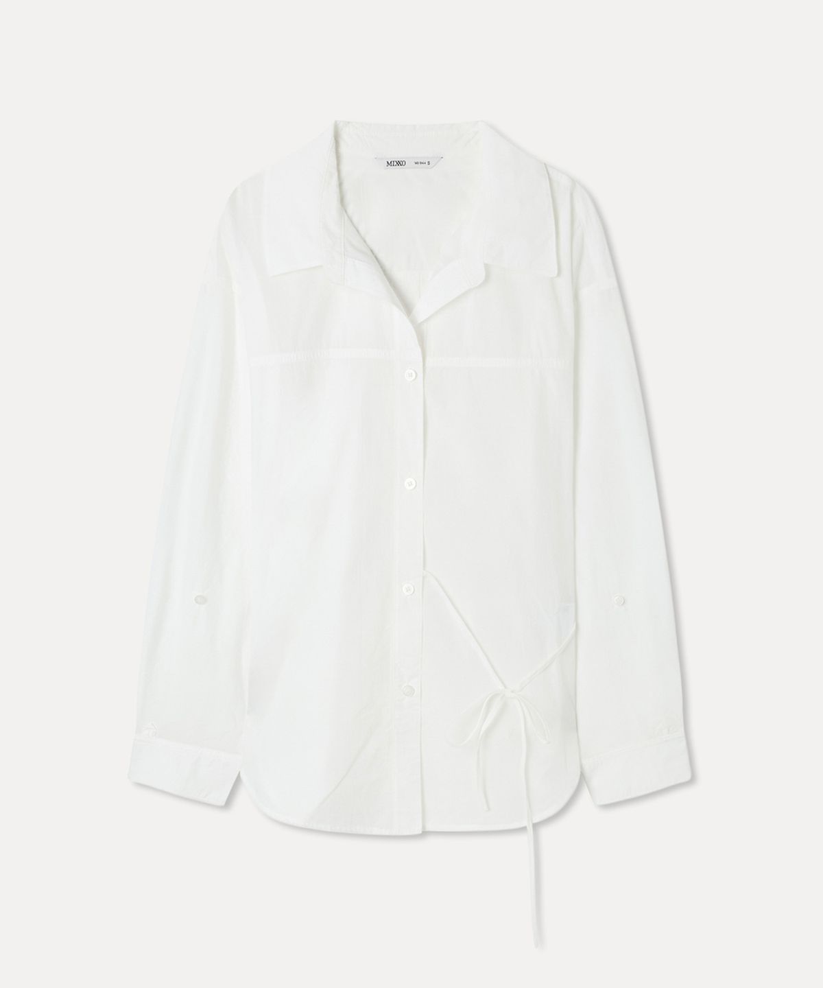 미쏘(MIXXO) 시스루 벨티드 셔츠_MIWYWG501B