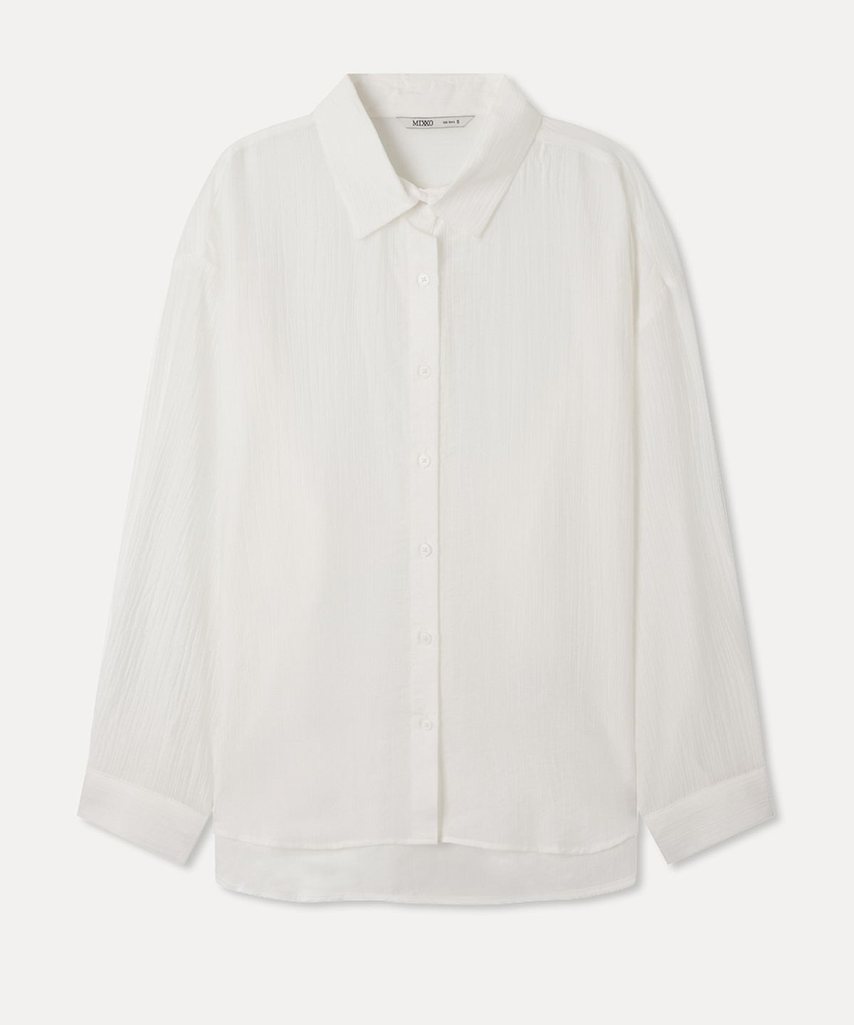 미쏘(MIXXO) 오버핏 시스루 셔츠_MIWYWG509B