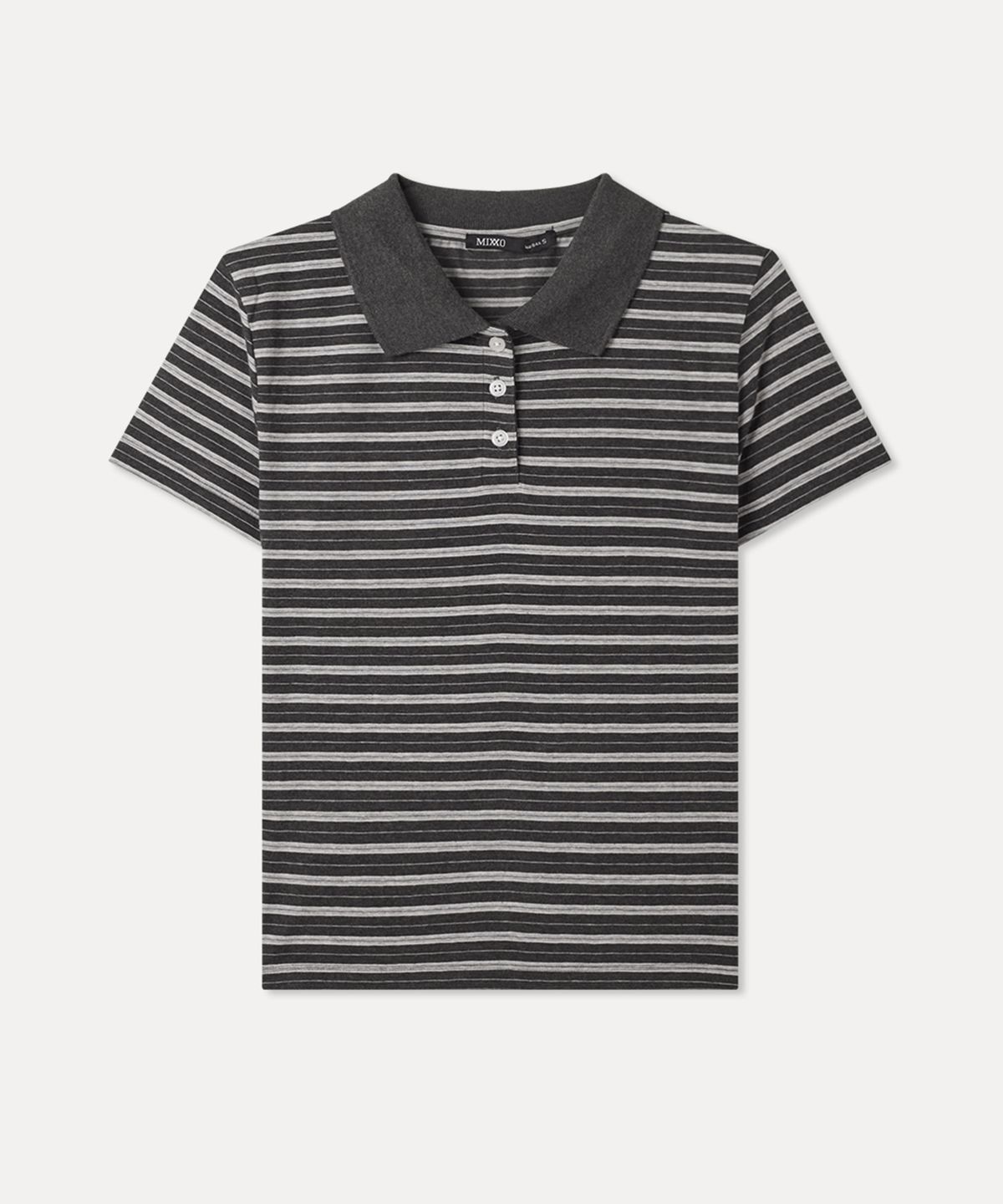 미쏘(MIXXO) 카라 스트라이프 반팔 티셔츠_MIWHWG504A