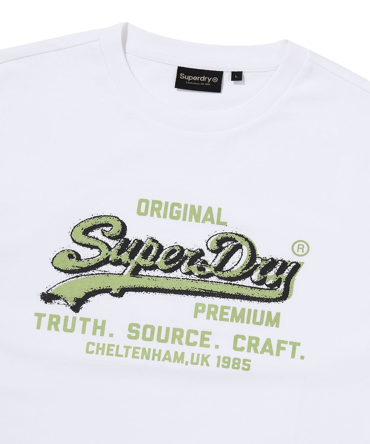슈퍼드라이(SUPERDRY) 스프레이드 빈티지 로고 티셔츠 화이트 SDUISCP91WHT