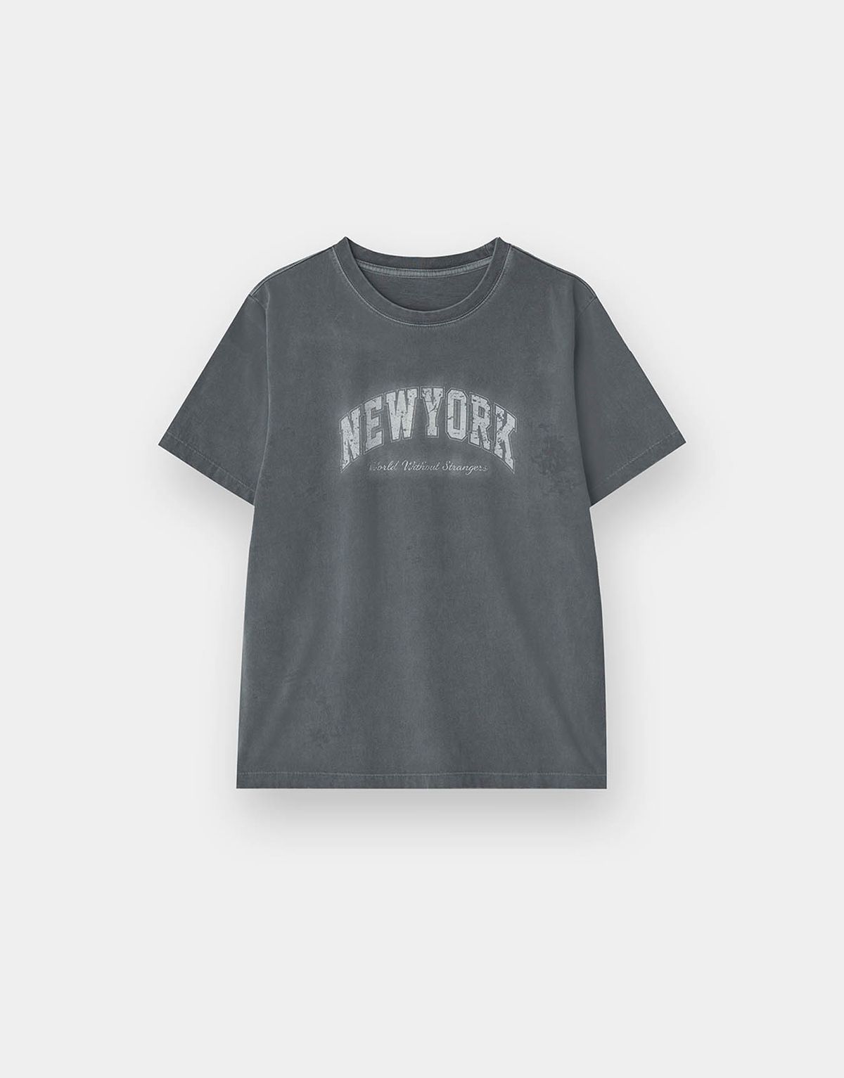 지오다노(GIORDANO) 가먼트다잉 루즈핏 그래픽 반팔티 (DYNGNEW YORK) 396506 [4color]