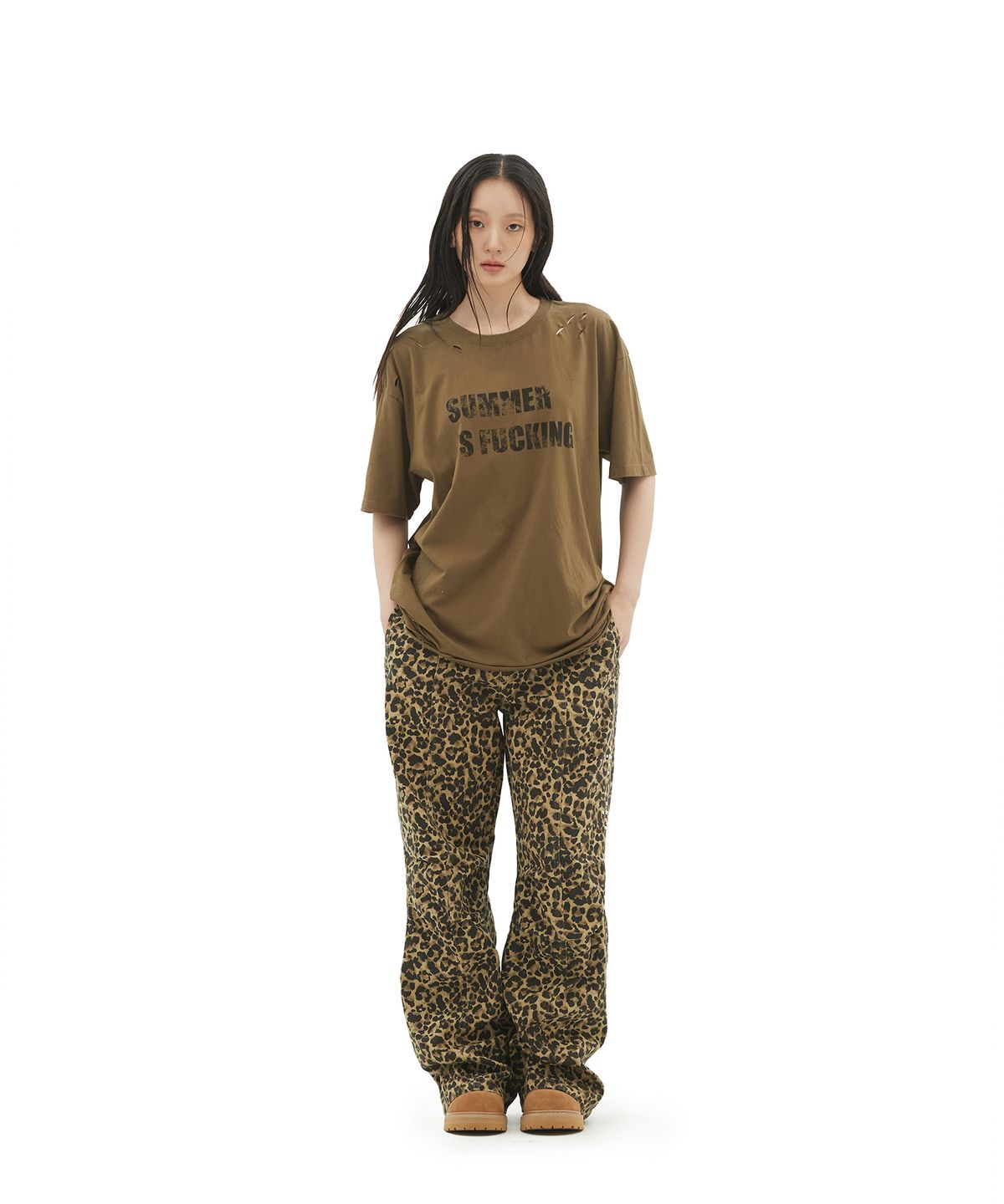 데프가먼츠(DEFGARMENTS) PIG SUMMER T-SHIRTS [KHAKI]