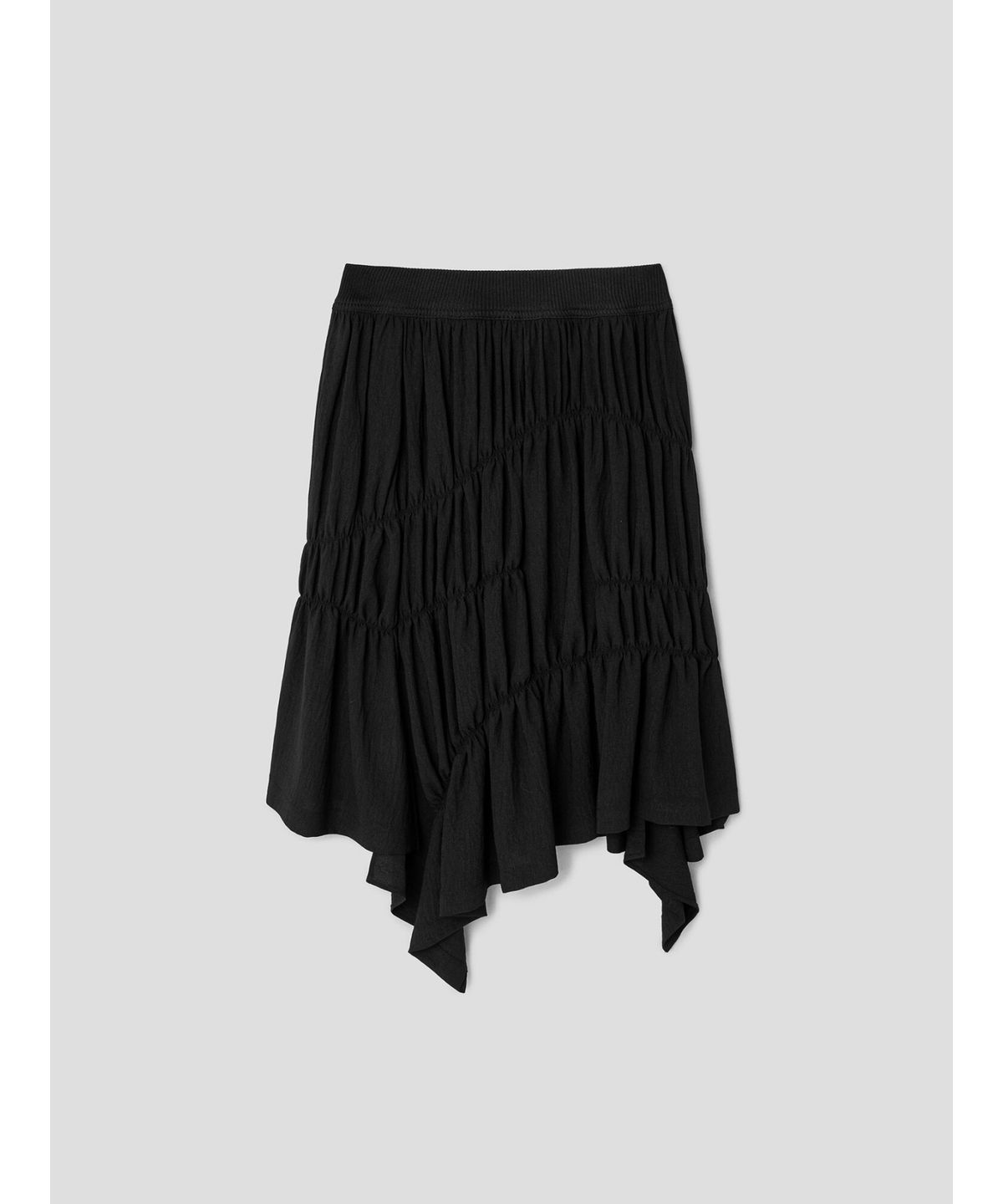 앙개(ANGGAE) Unbalanced Balloon Skirt  Black