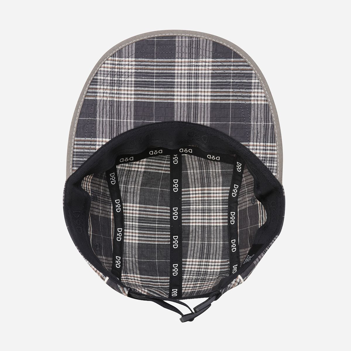 디오디(DOD) 체키 시어서커 와이드 캡(NAVY PATTERN)