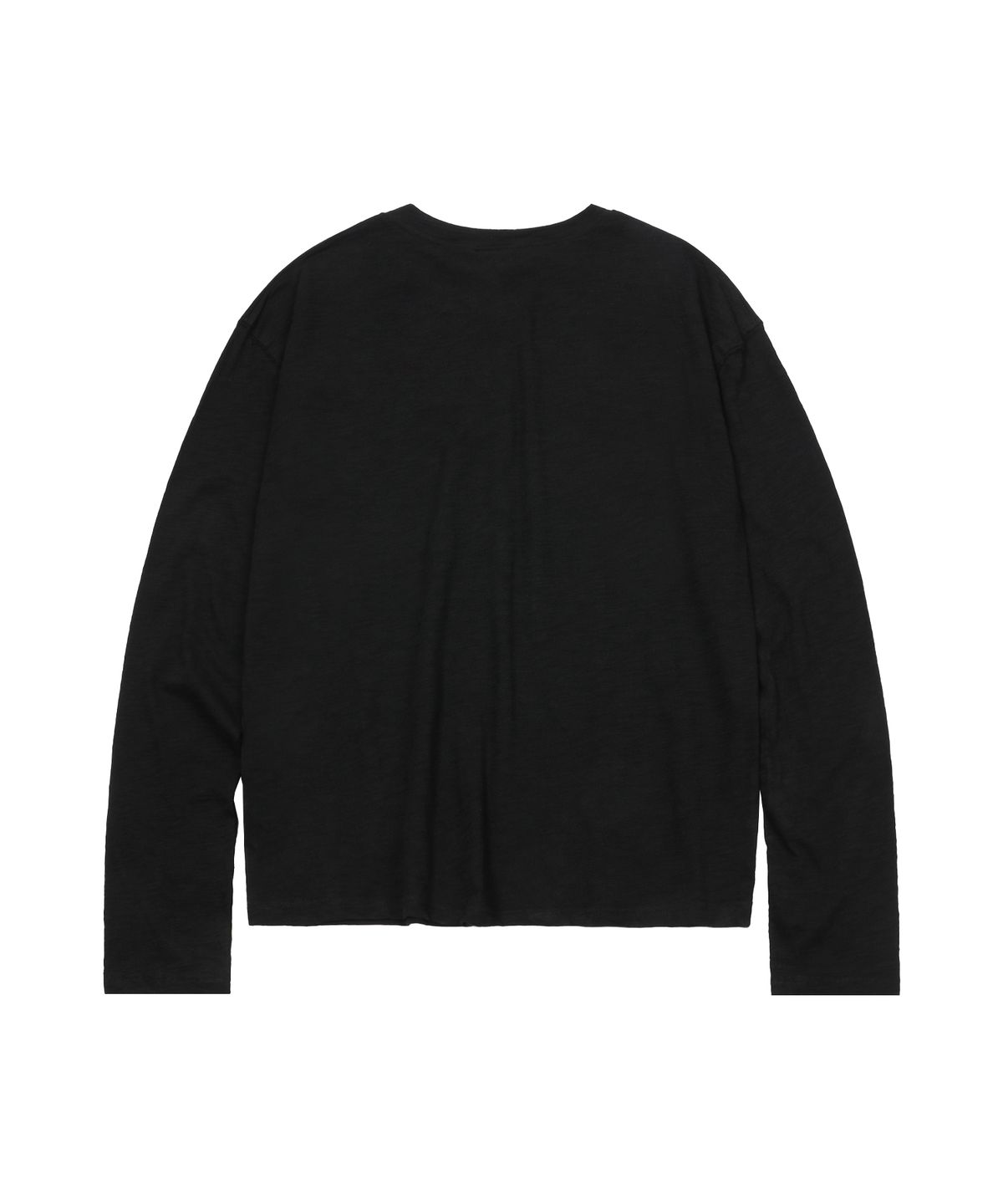 에스이에스티(S'EST) Cross Slub Henley Neck Black